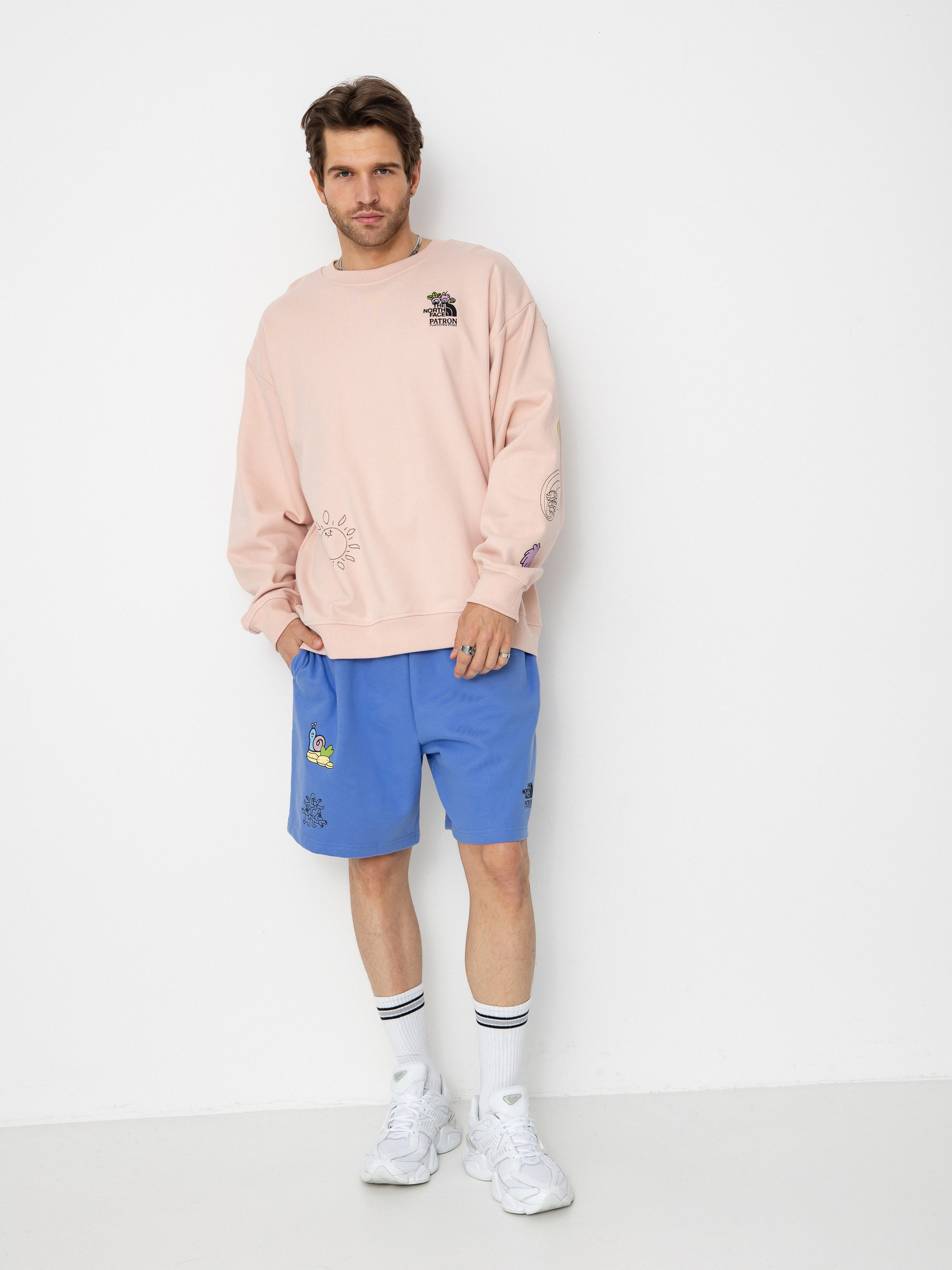 Mikina The North Face Mountain Cleanup Oversized (pink moss)