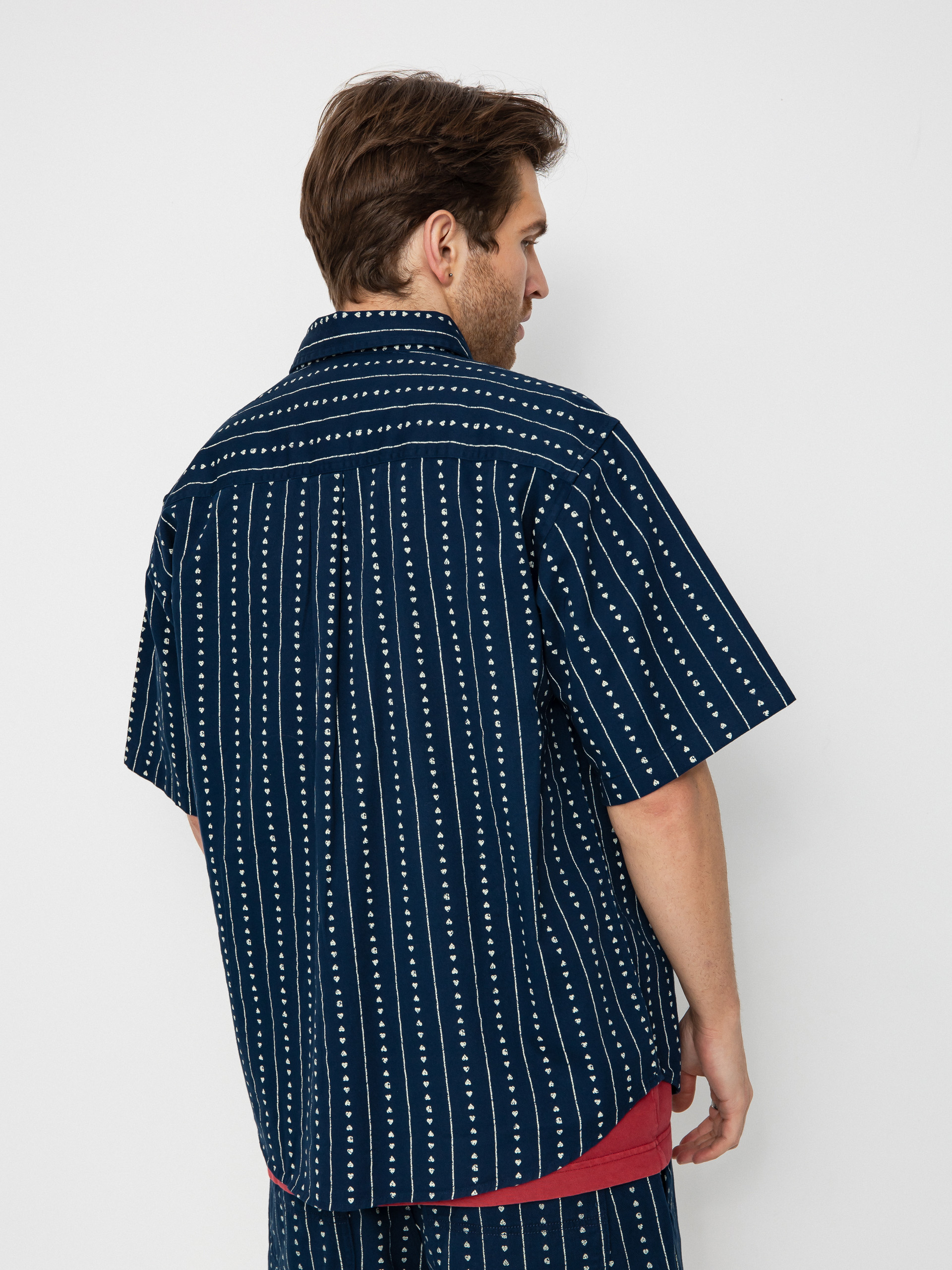 Košeľa Carhartt WIP Drewe (heart c pinstripe/ink/natural)