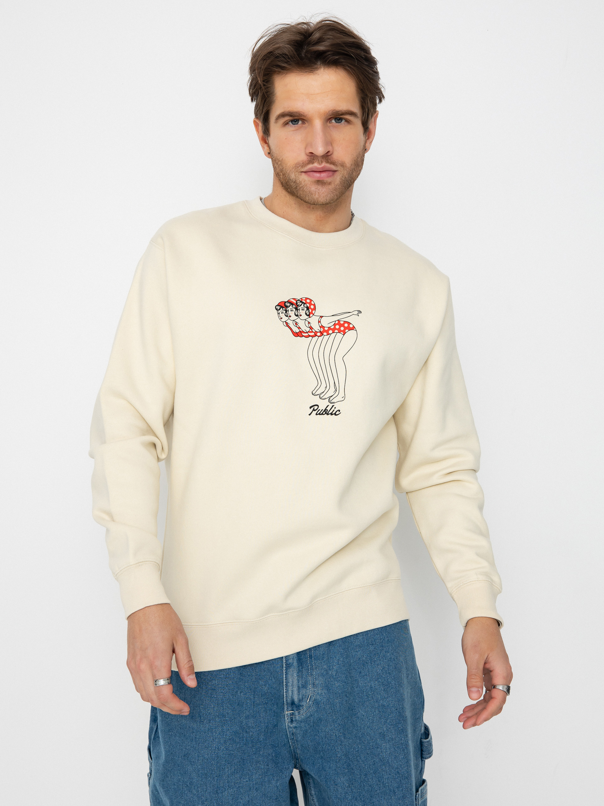 Mikina Public Dipper Crew (white)