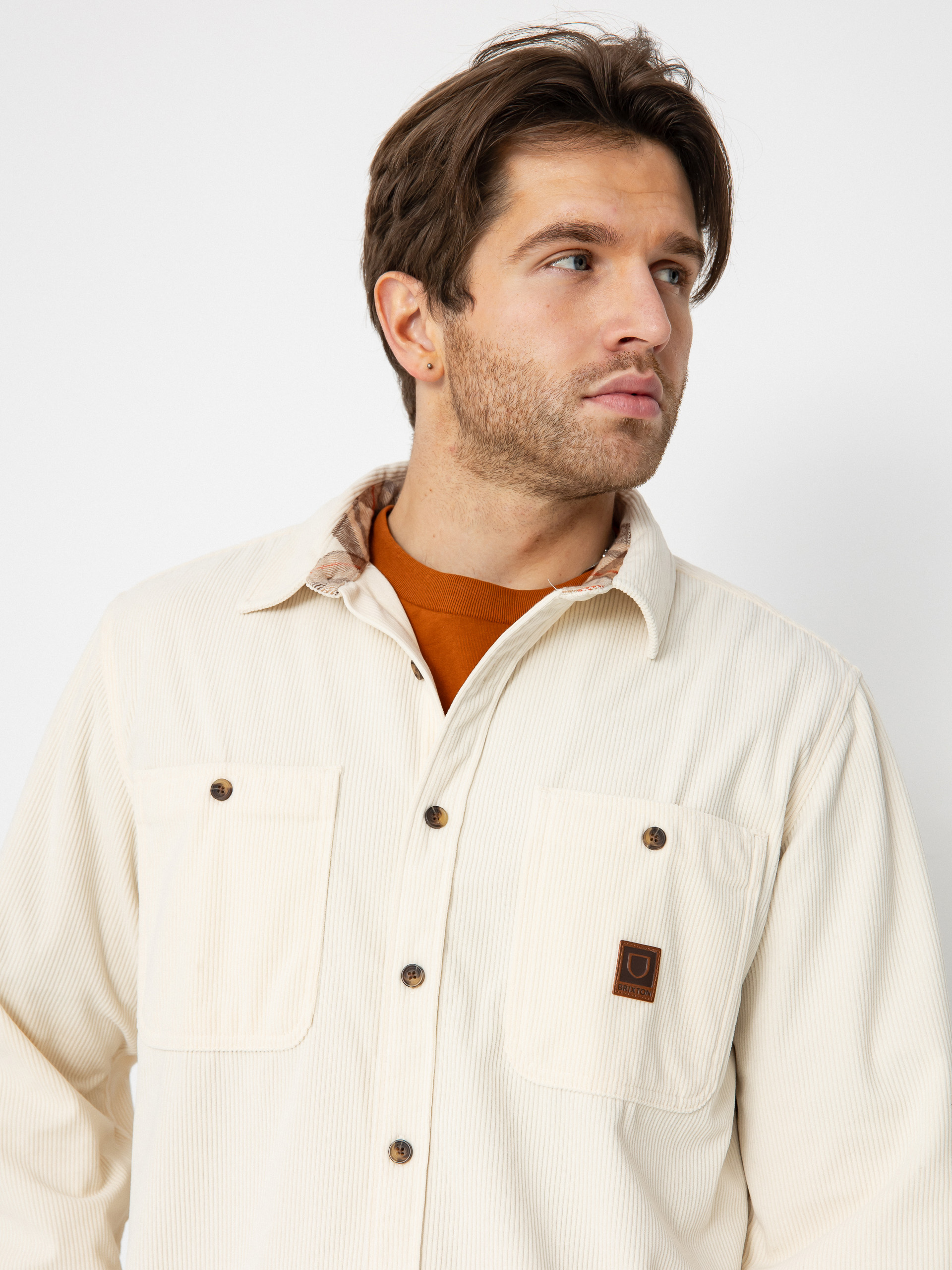Košeľa Brixton The Field Corduroy Overshirt (whitecap)
