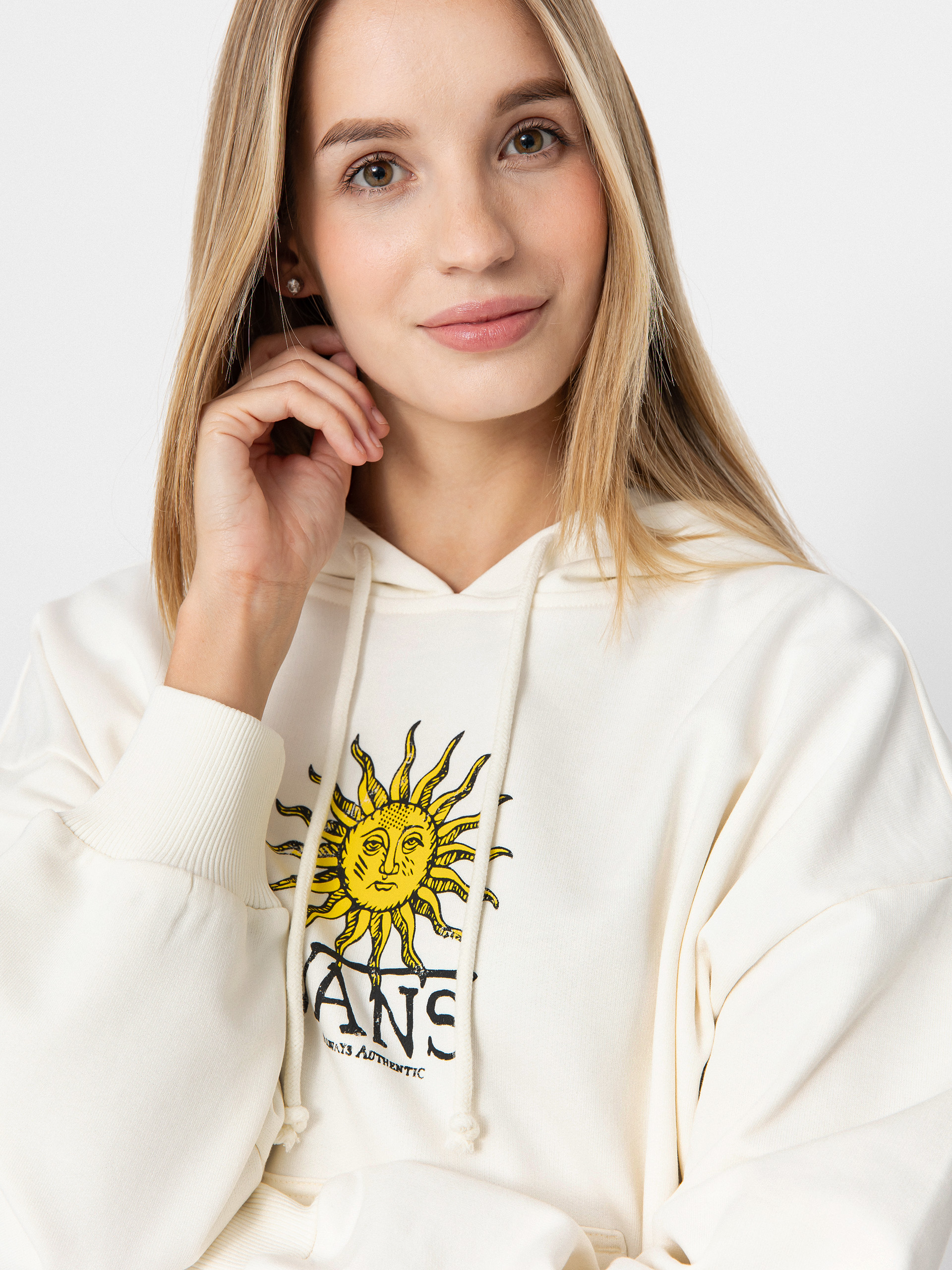 Mikina s kapucňou Vans Cosmic Ray Retro Fit HD Wmn (marshmallow)