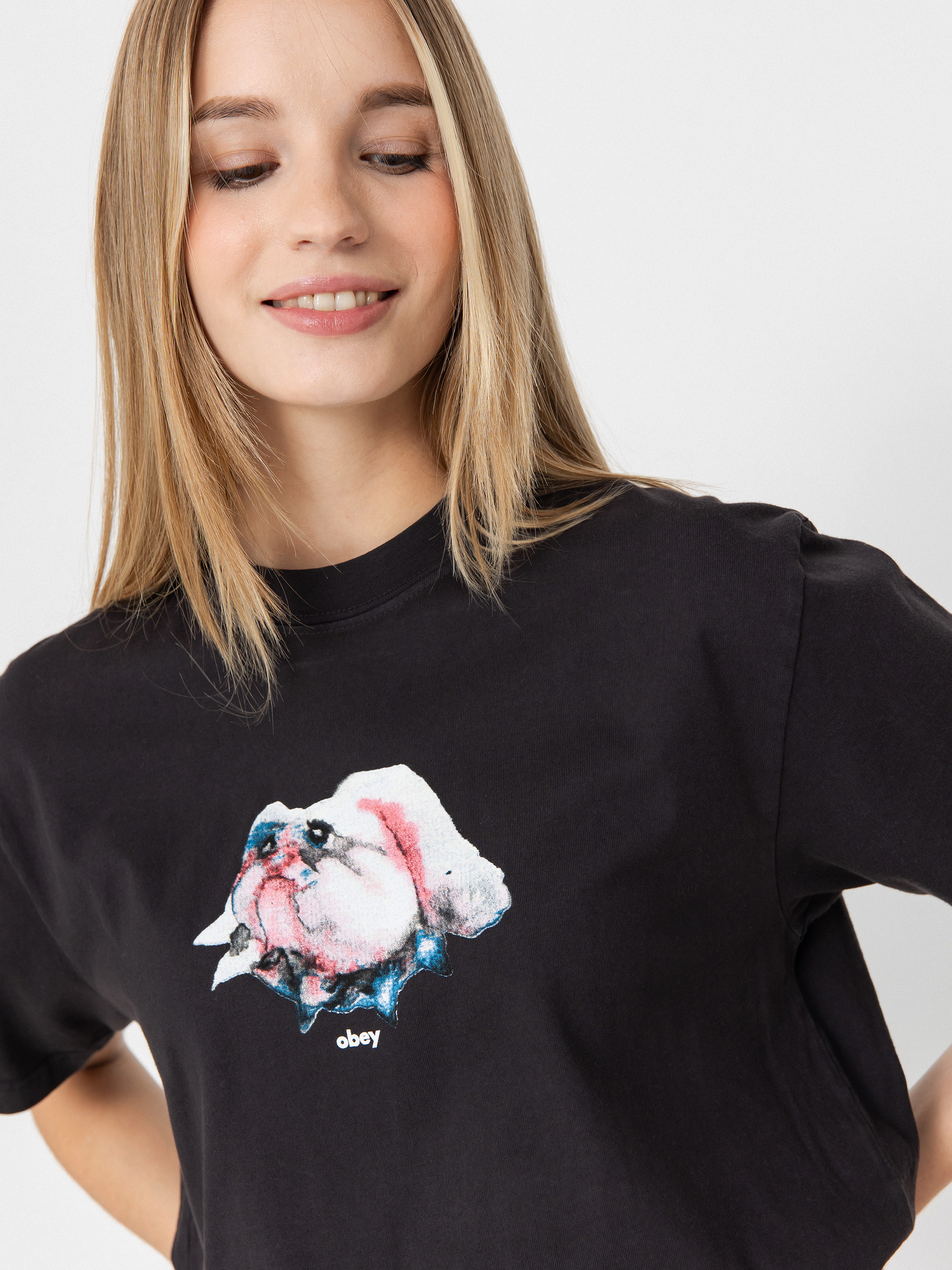 Tričko OBEY Bulldog Wmn (pigment black)
