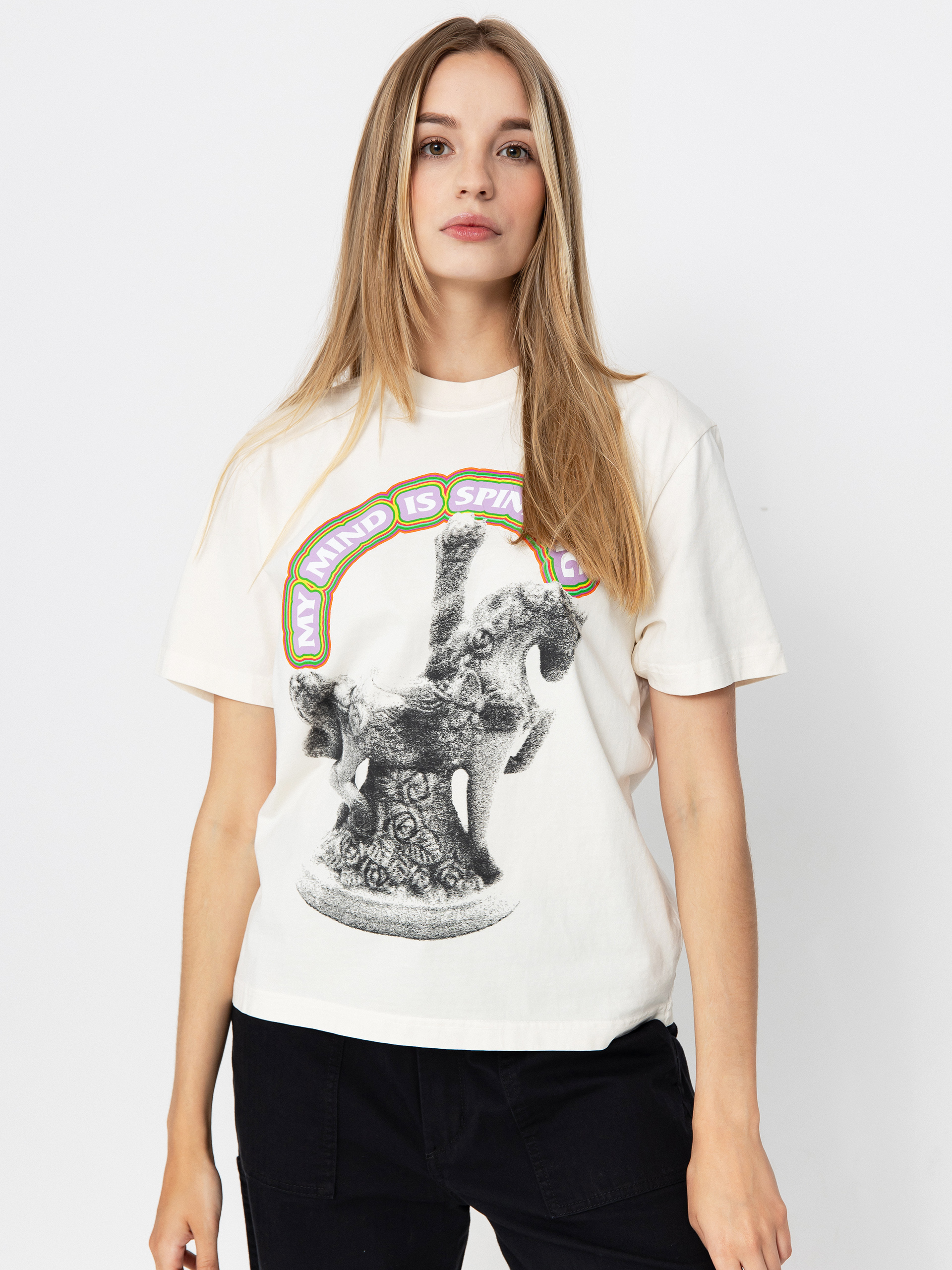 Tričko OBEY Send Me On A Carousel Wmn (pigment unbleached)