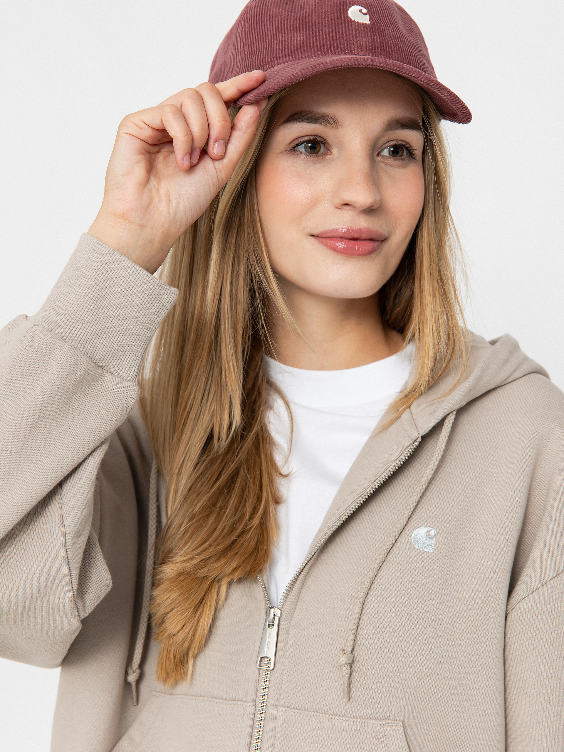 Mikina s kapucňou Carhartt WIP Casey ZHD Wmn (dusky beige/silver)