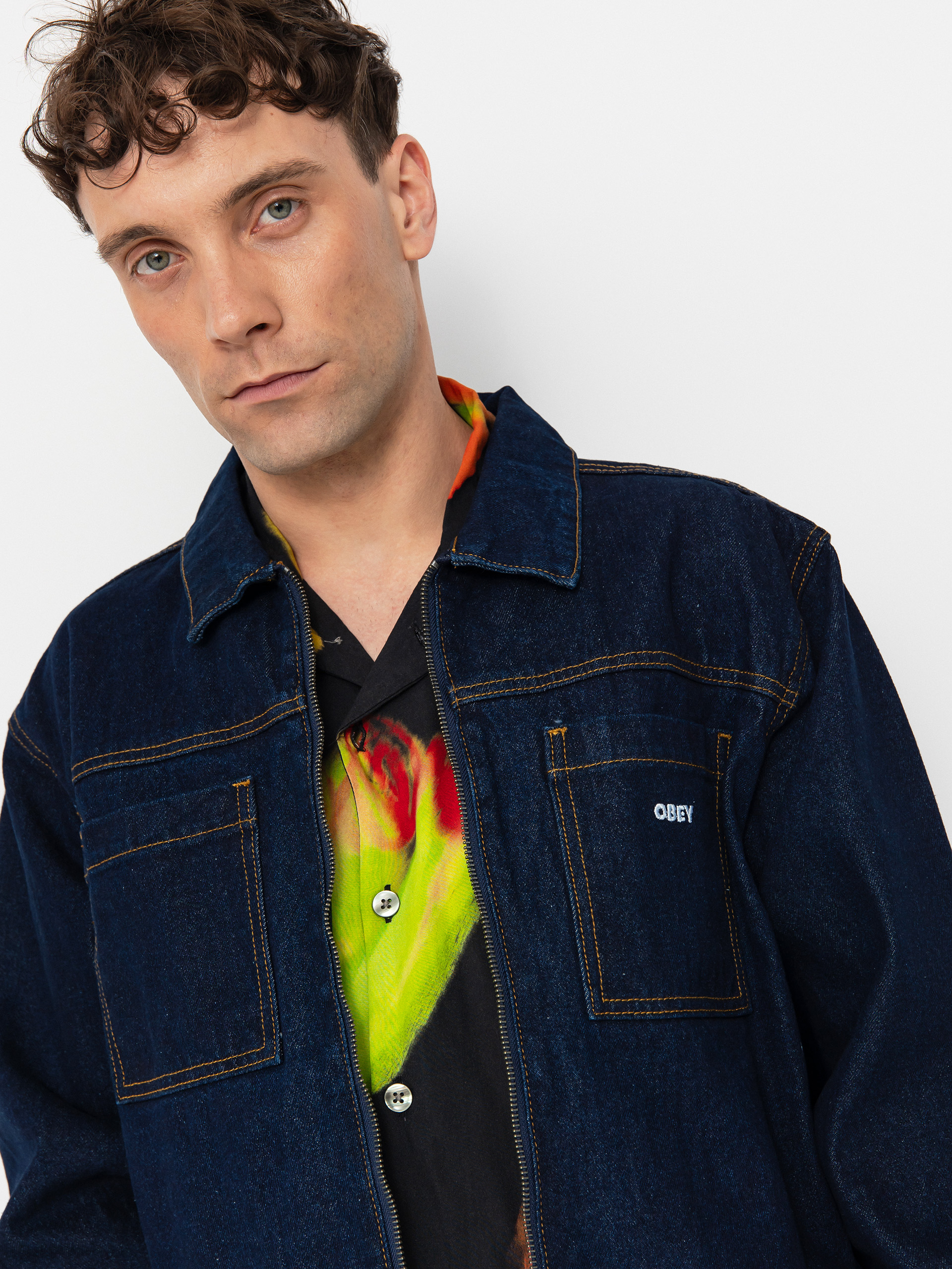 Bunda OBEY Icon Hardwork (rinse indigo)