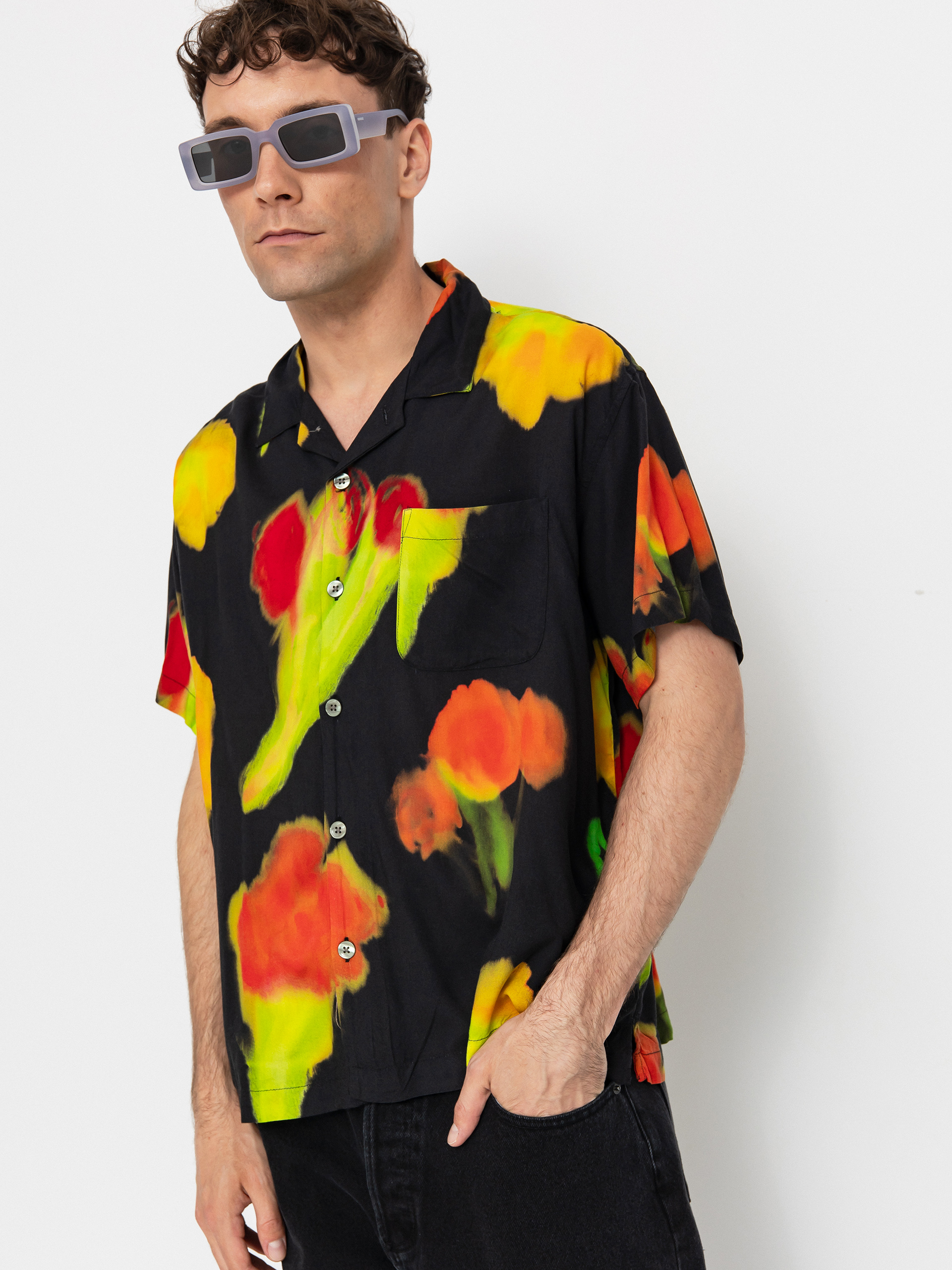 Košeľa OBEY Kinney (black multi)