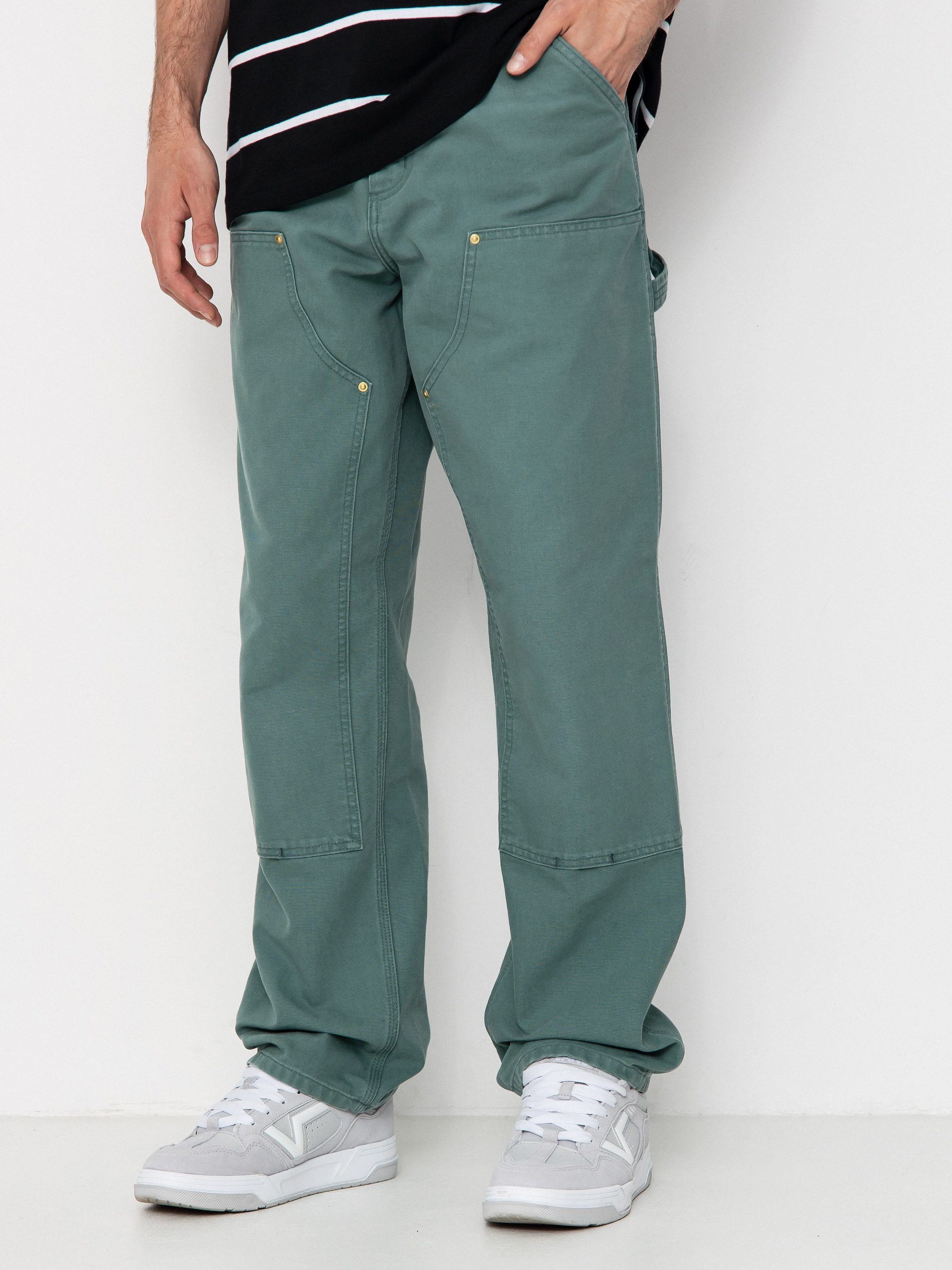 Nohavice Carhartt WIP Double Knee (silver pine)