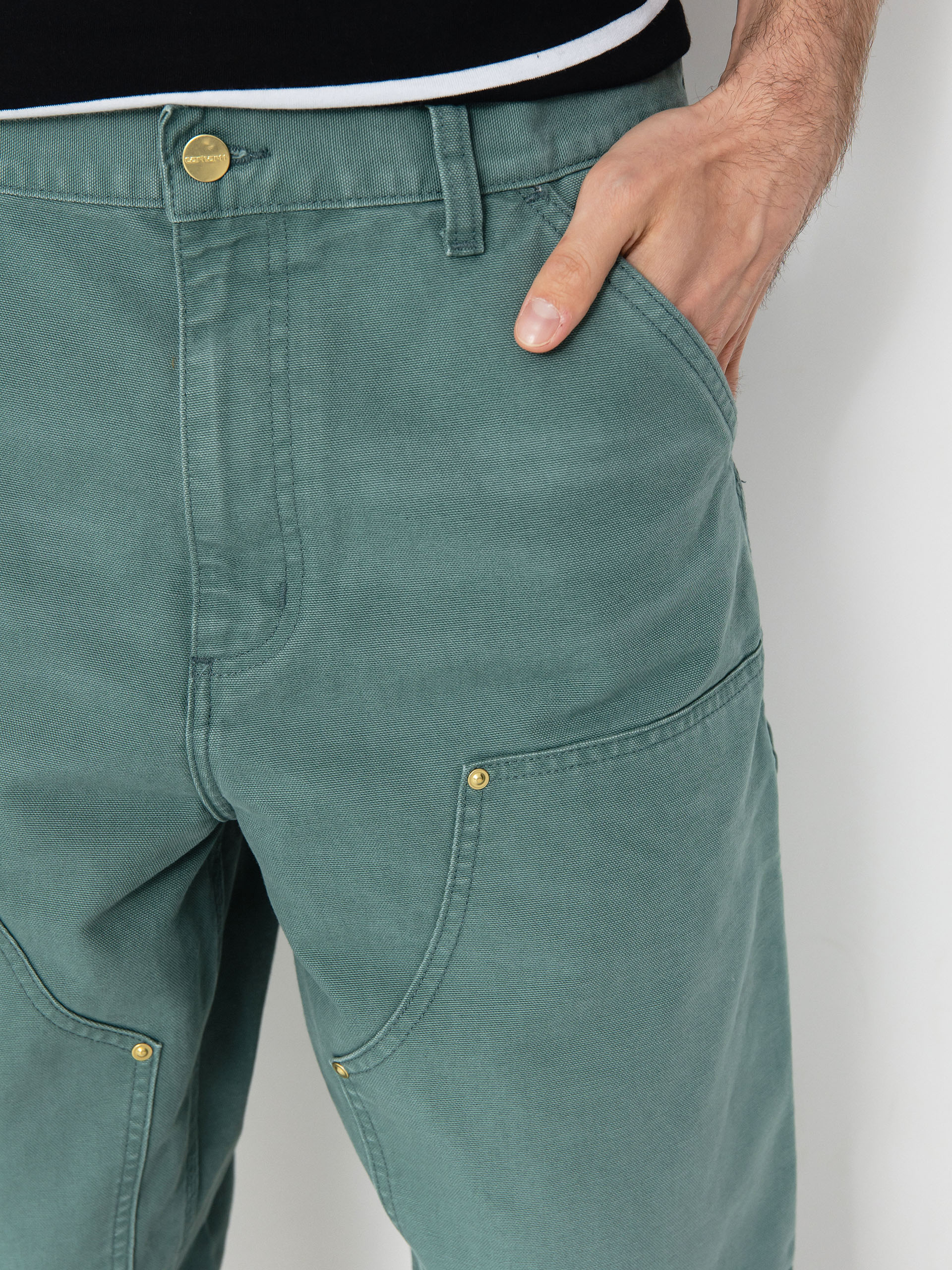 Nohavice Carhartt WIP Double Knee (silver pine)