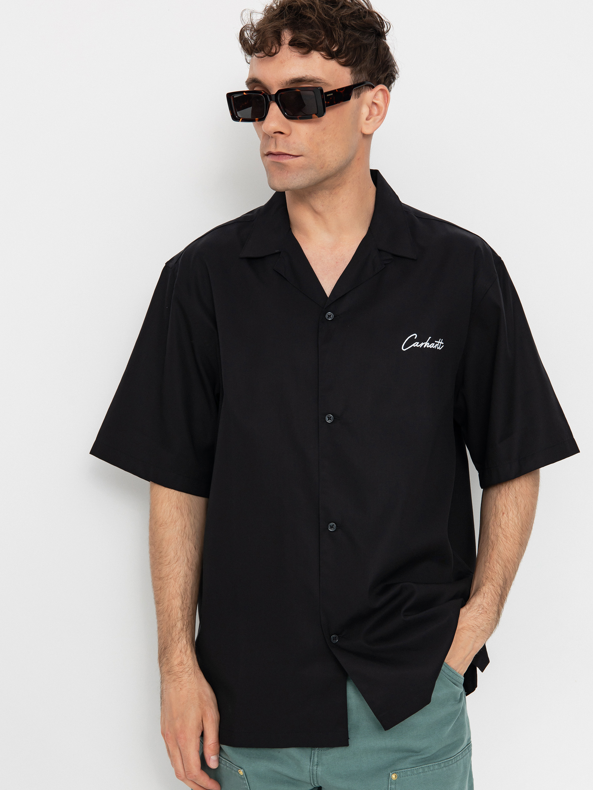 Košeľa Carhartt WIP Delray (black/white)
