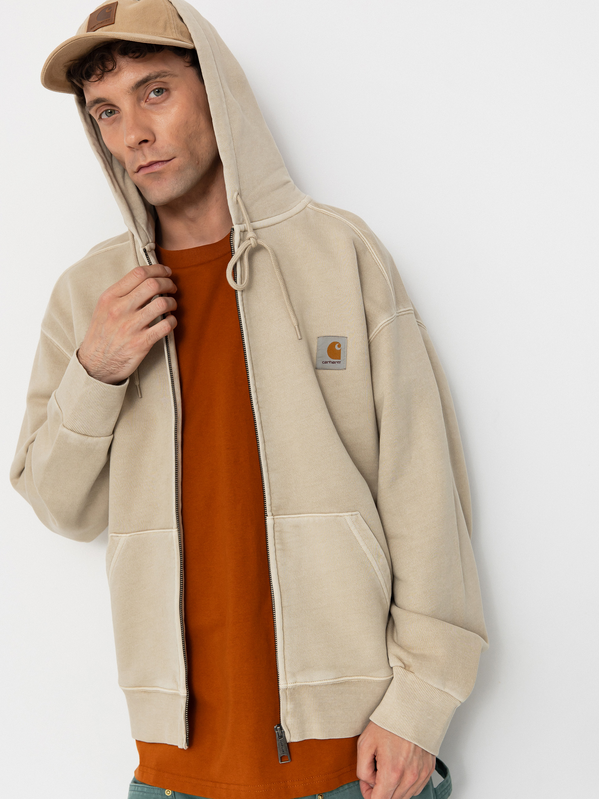 Mikina s kapucňou Carhartt WIP Nelson ZHD (fleur de sel)