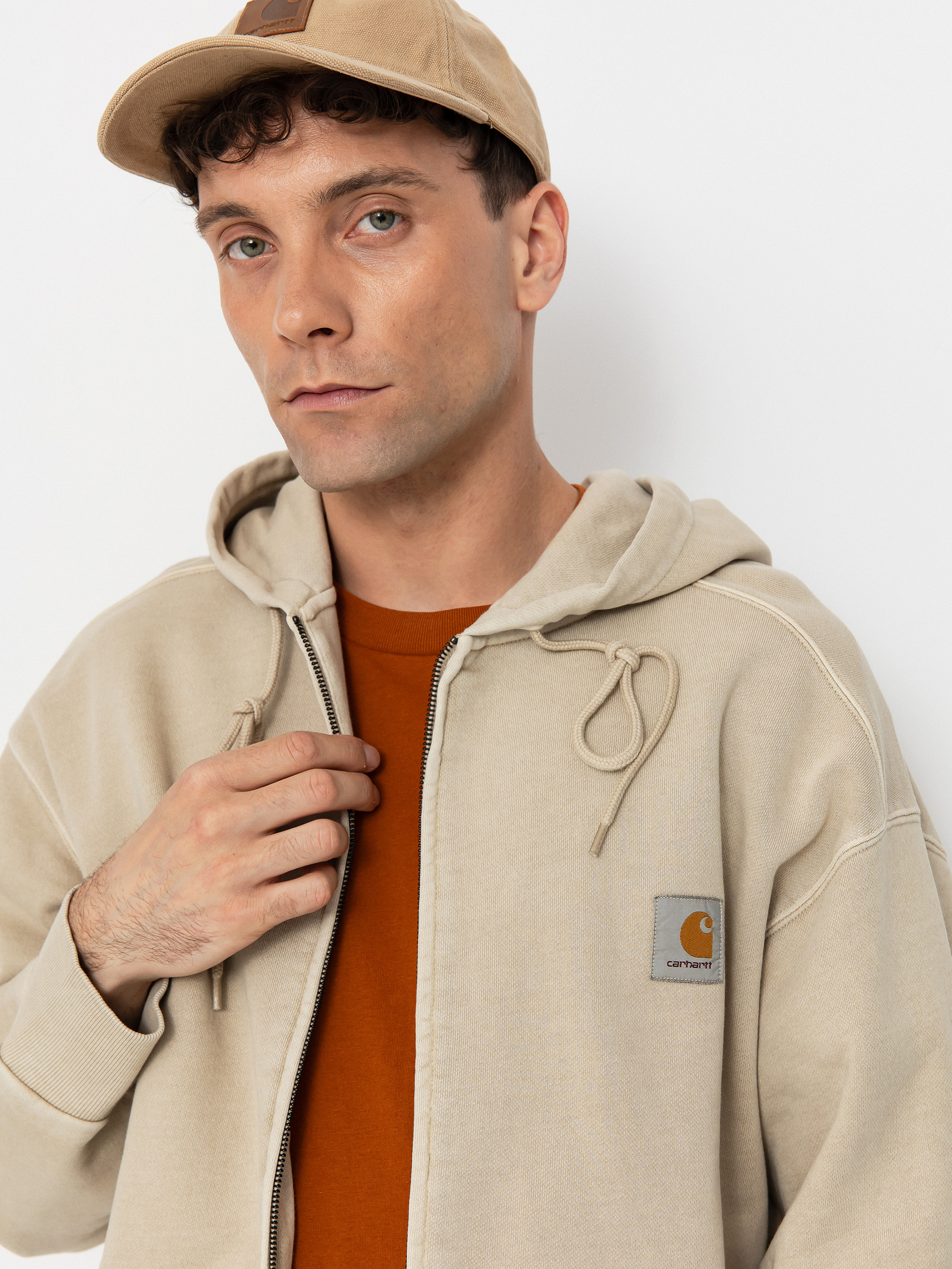 Mikina s kapucňou Carhartt WIP Nelson ZHD (fleur de sel)