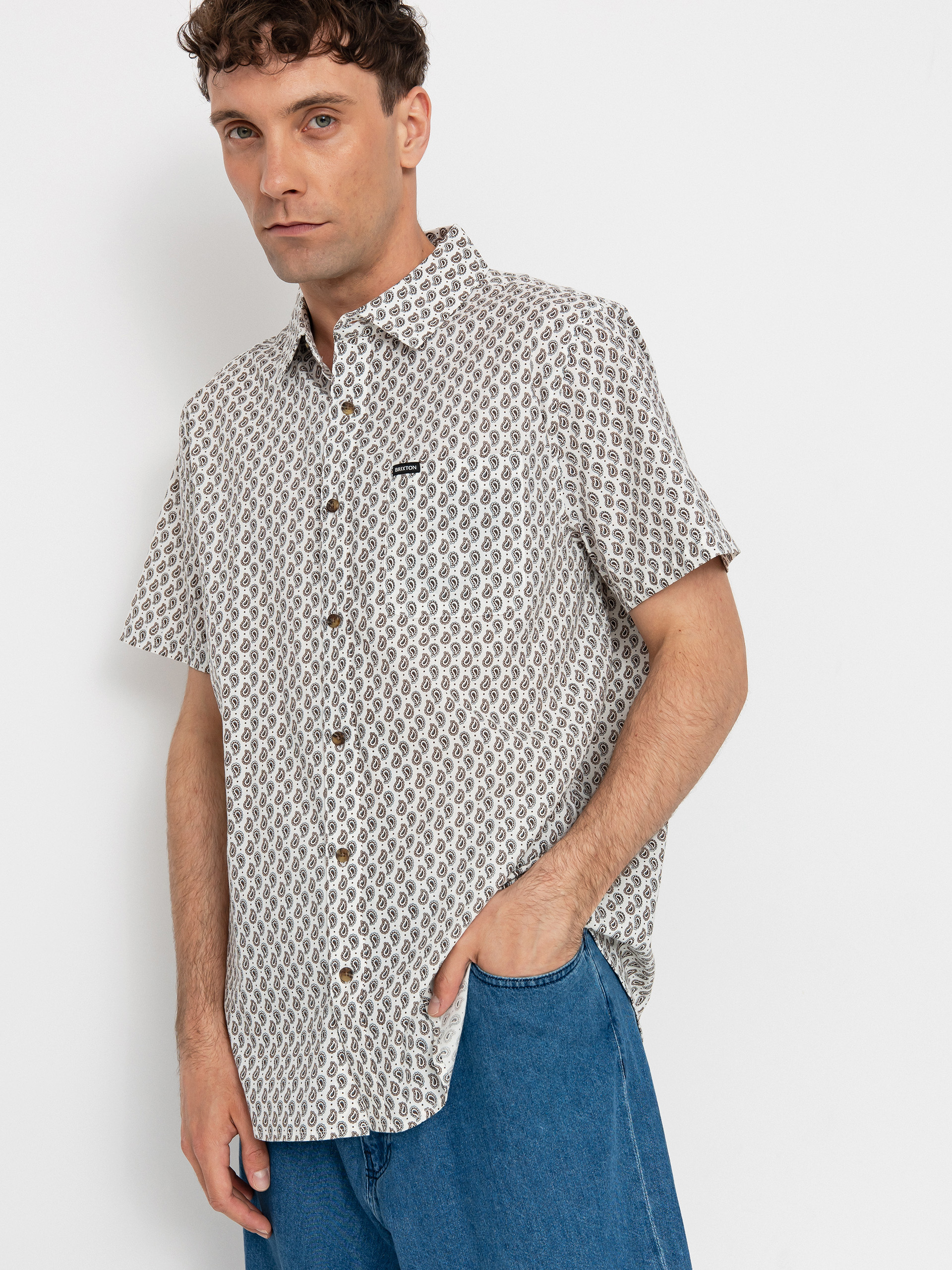 Košeľa Brixton Charter Print (off white/paisley)