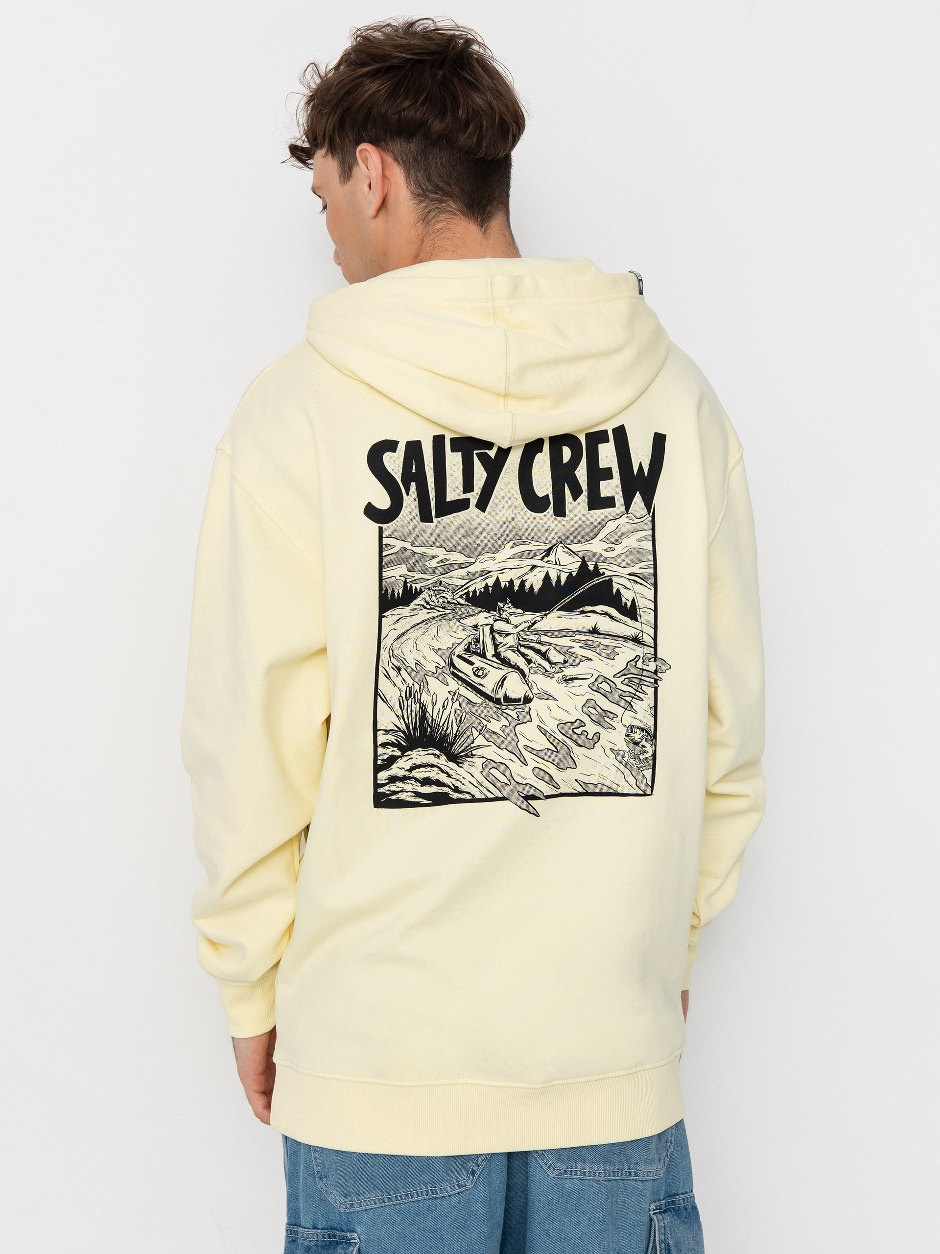 Mikina s kapucňou Salty Crew River Rats HD (transparent yellow)