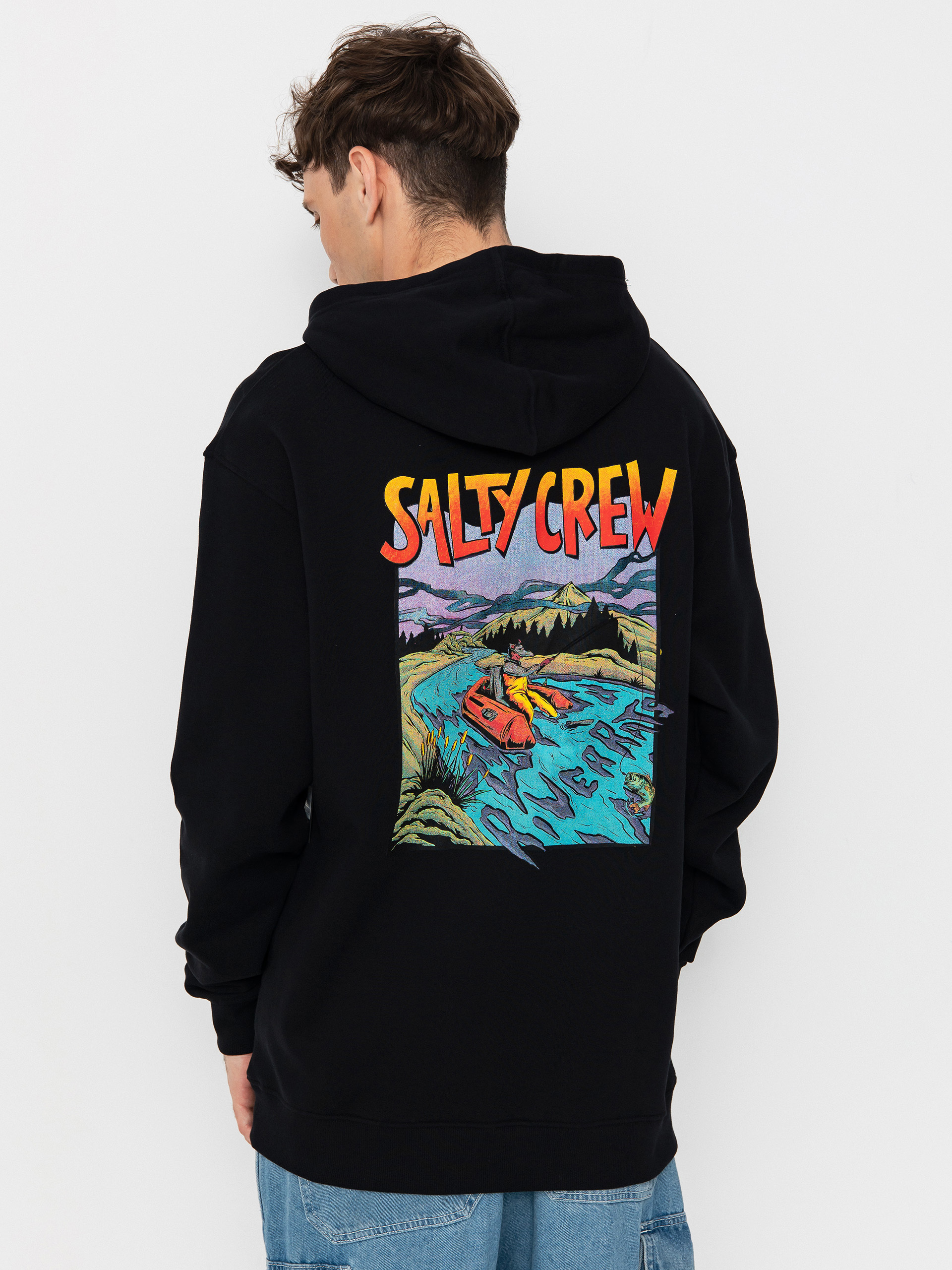 Mikina s kapucňou Salty Crew River Rats HD (black)