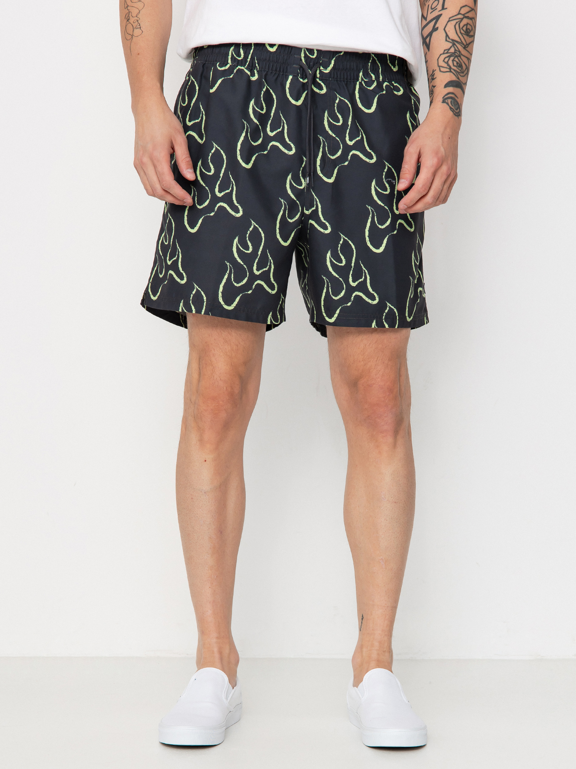 Plážové kraťasy Vans Primary Print Elastic (asphalt/shadow lime)