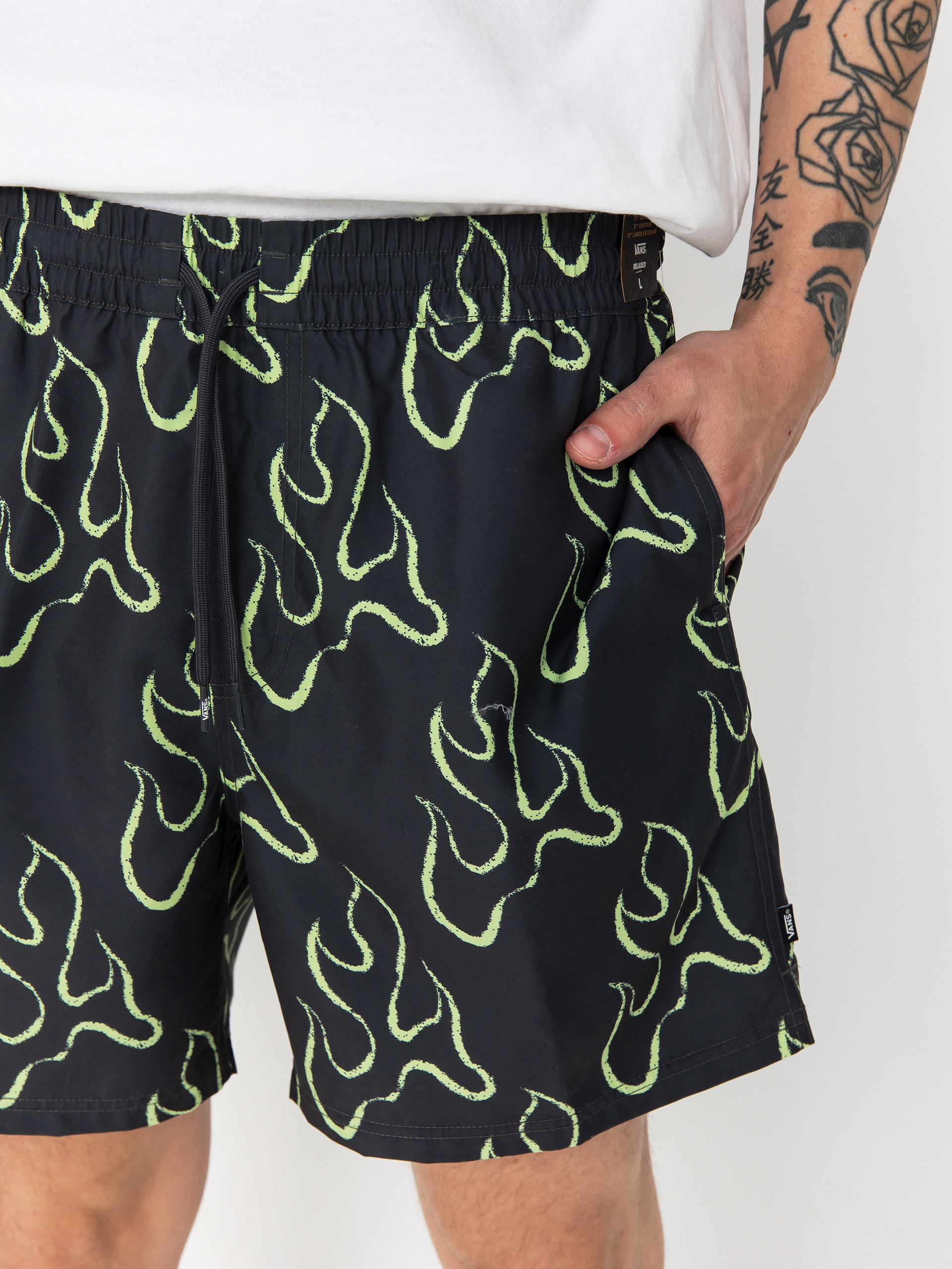 Plážové kraťasy Vans Primary Print Elastic (asphalt/shadow lime)