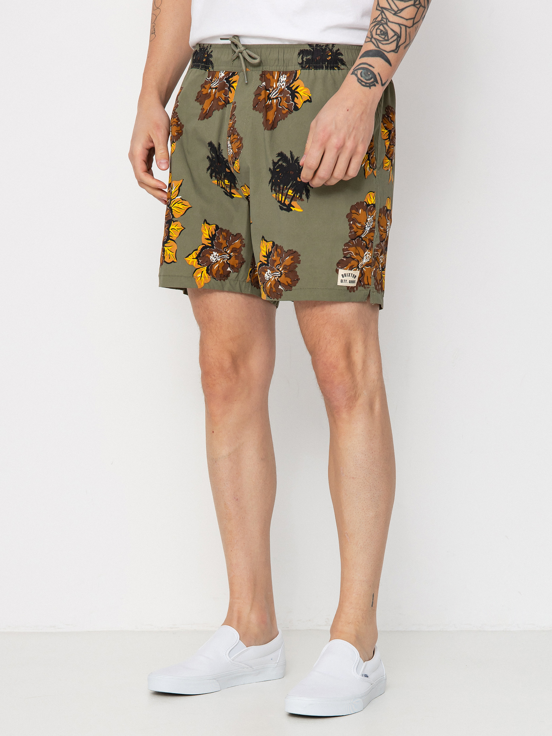 Kraťasy Brixton Everyday Hybrid 5 (olive surplus floral)