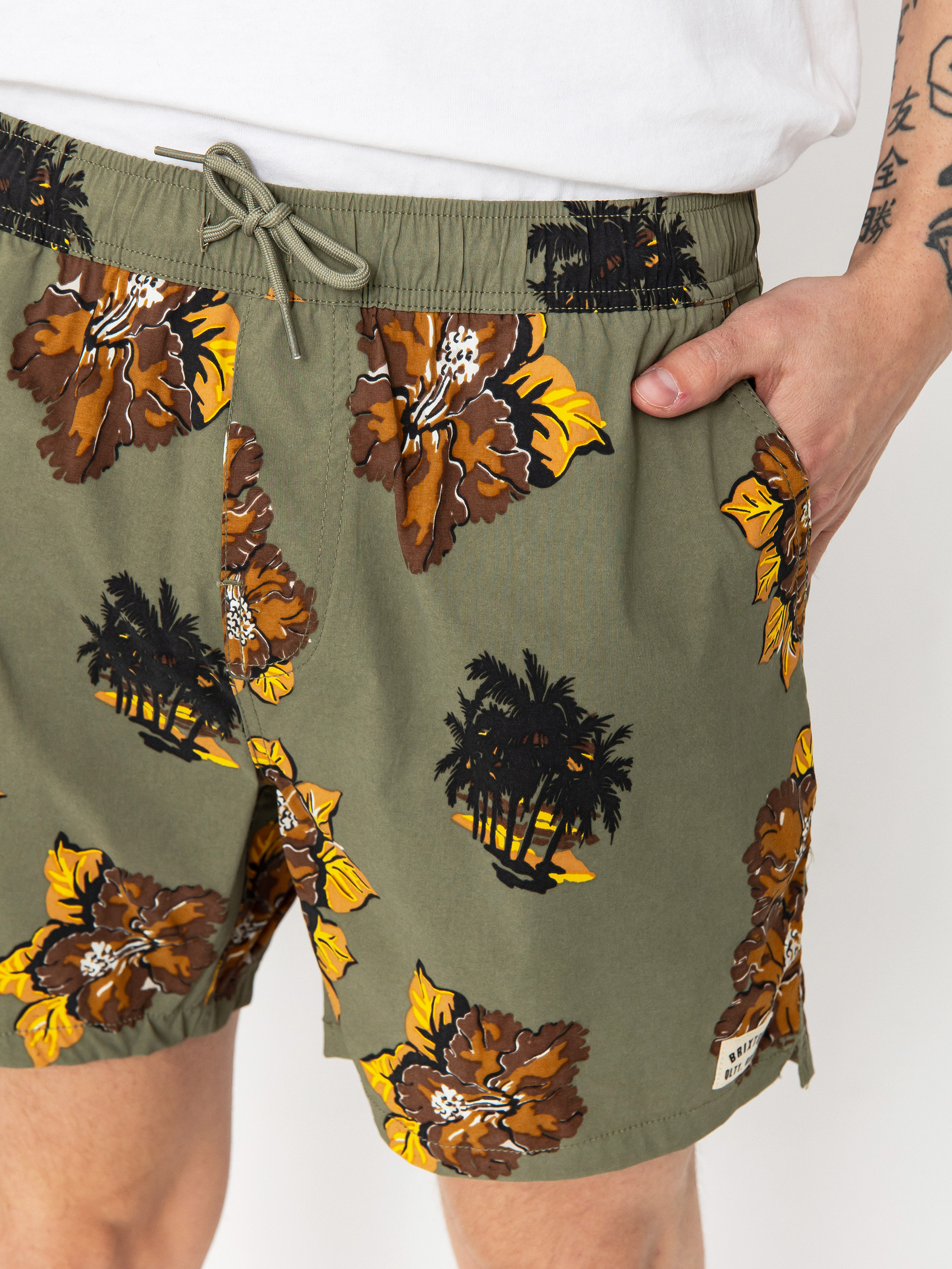 Kraťasy Brixton Everyday Hybrid 5 (olive surplus floral)