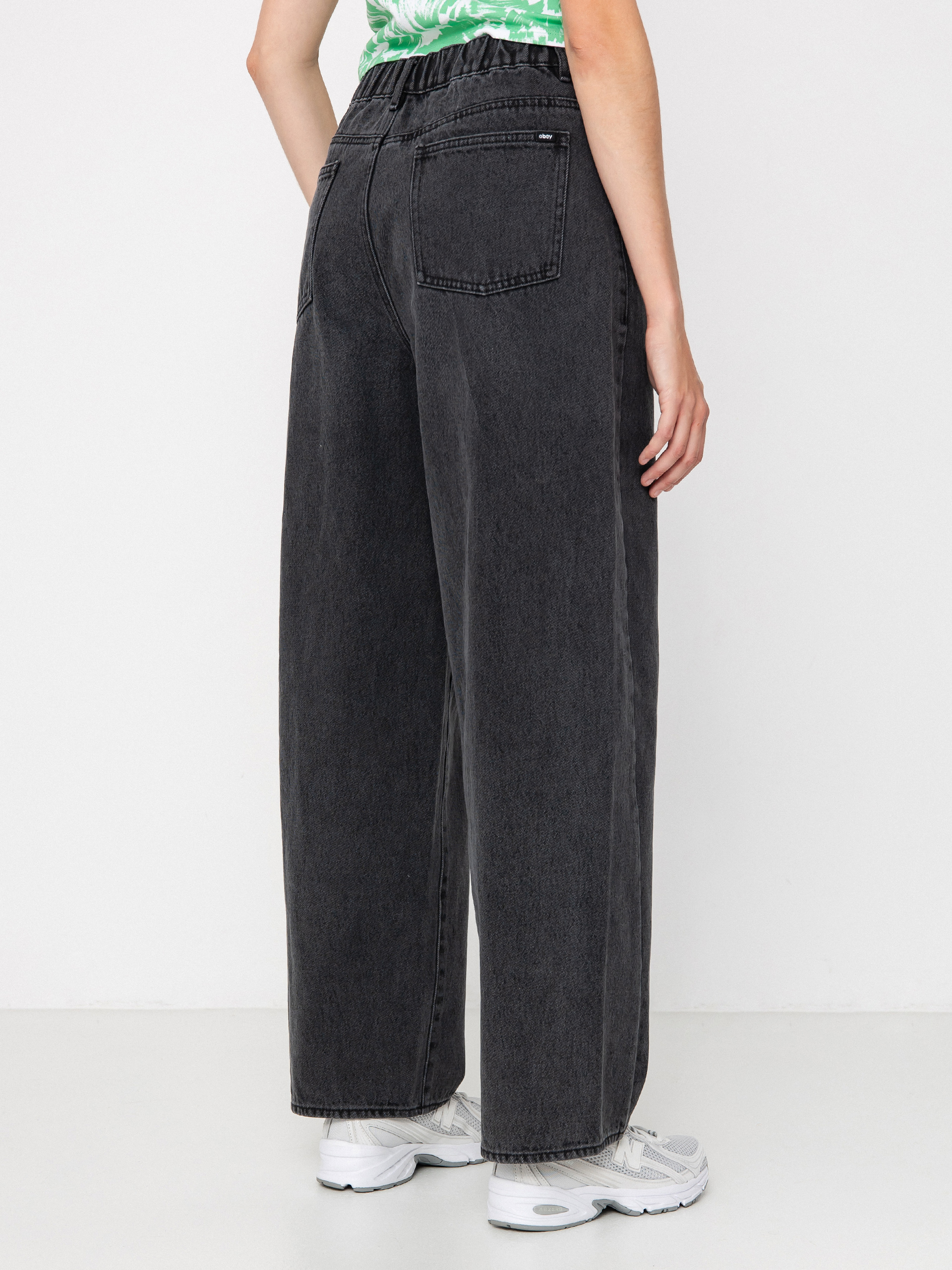 Nohavice OBEY Leah III Baggy Denim Wmn (black ash)
