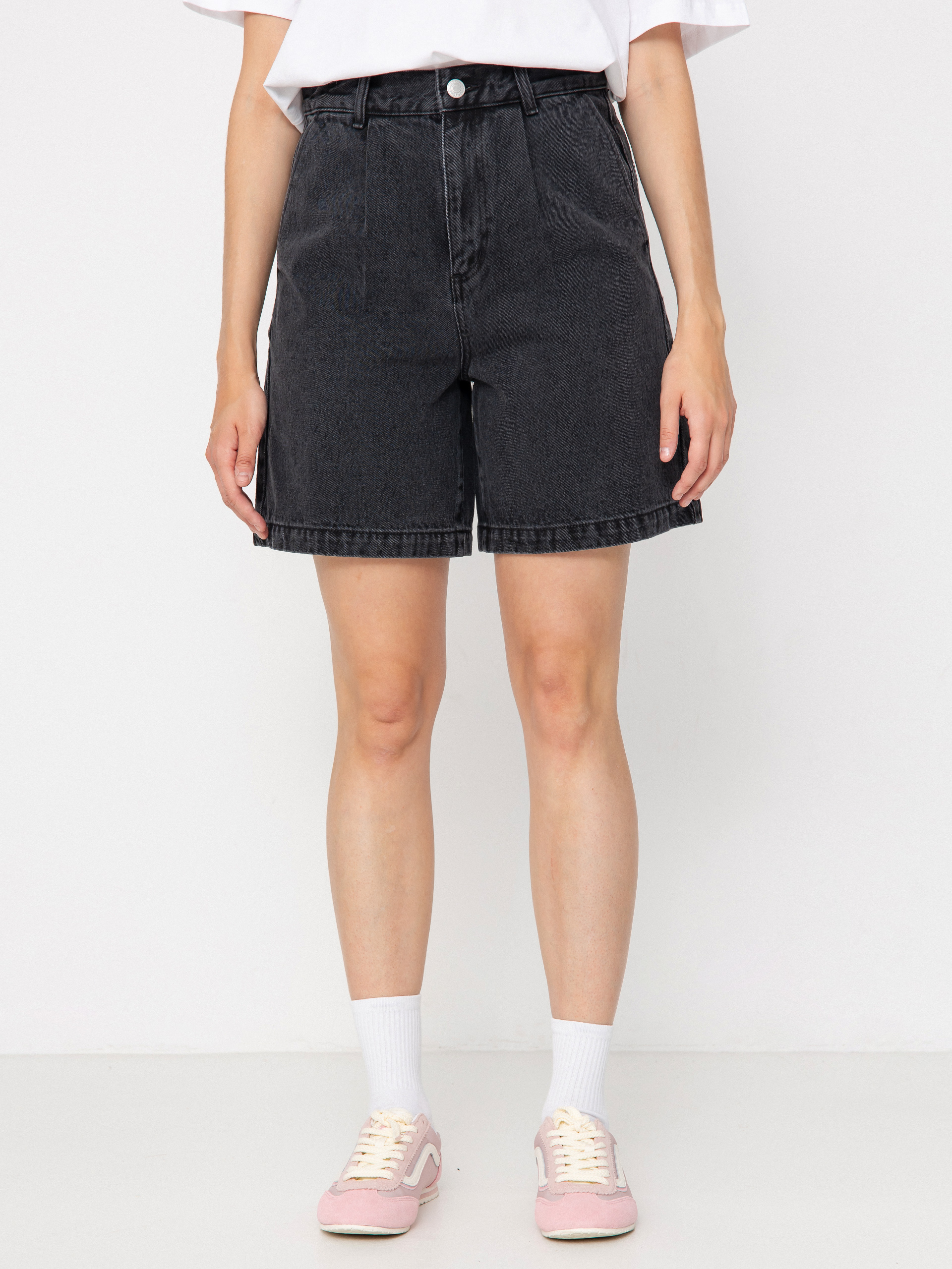 Kraťasy OBEY Eli II Denim Pleated Wmn (black ash)