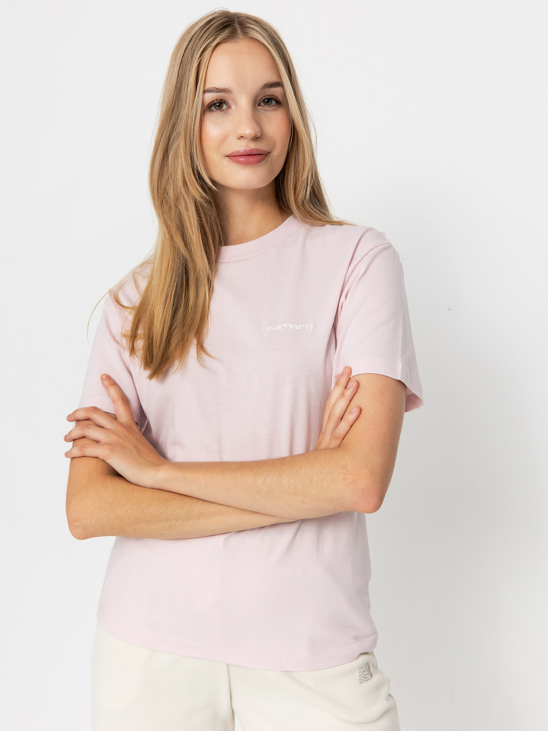 Tričko Carhartt WIP Script Embroidery Wmn (air pink/wax)