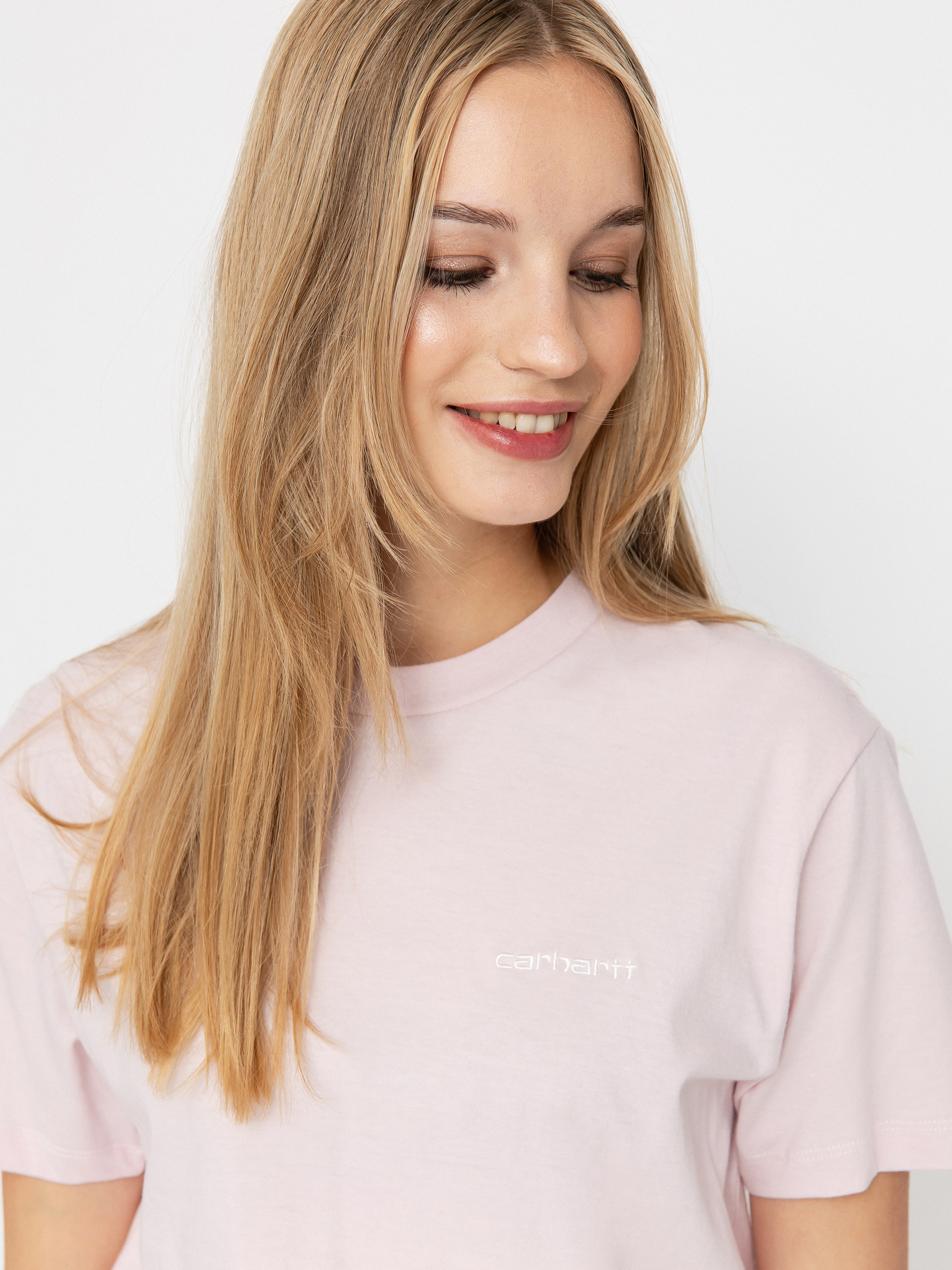 Tričko Carhartt WIP Script Embroidery Wmn (air pink/wax)