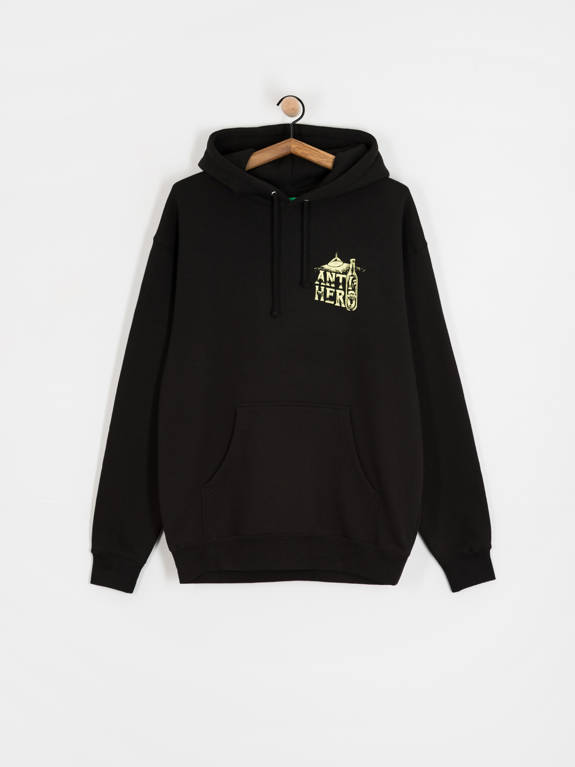 Mikina s kapucňou Antihero Carnales Reposado HD (black w/pale yellow prints)