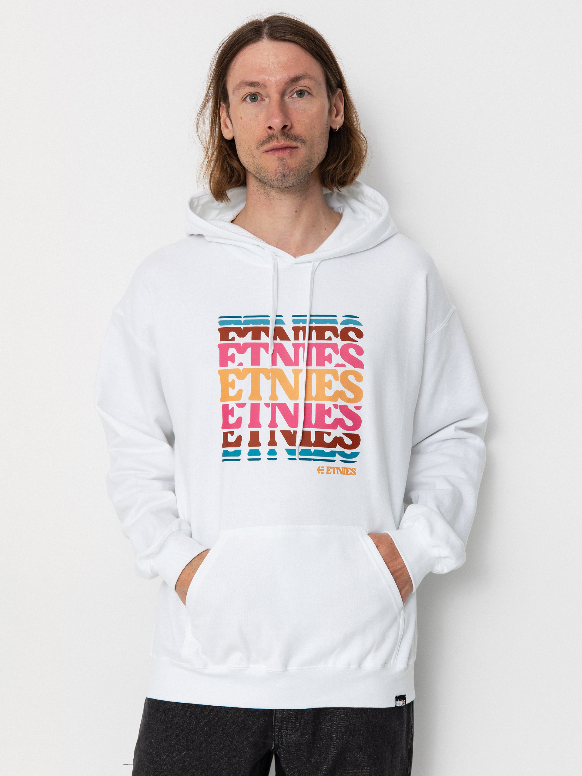 Mikina s kapucu0148ou Etnies Stack Retro HD (white)