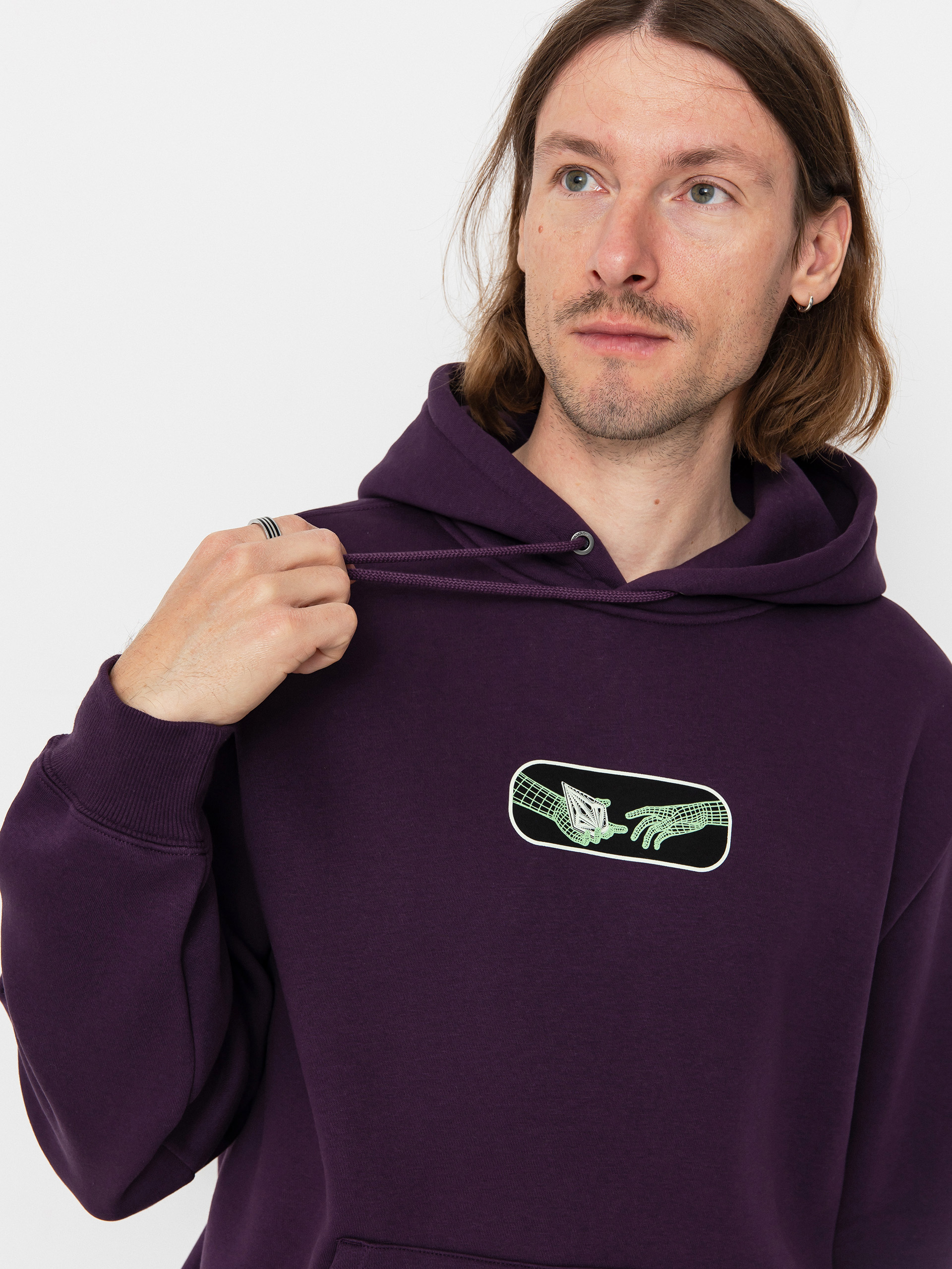 Mikina s kapucňou Volcom Noder HD (grape royale)