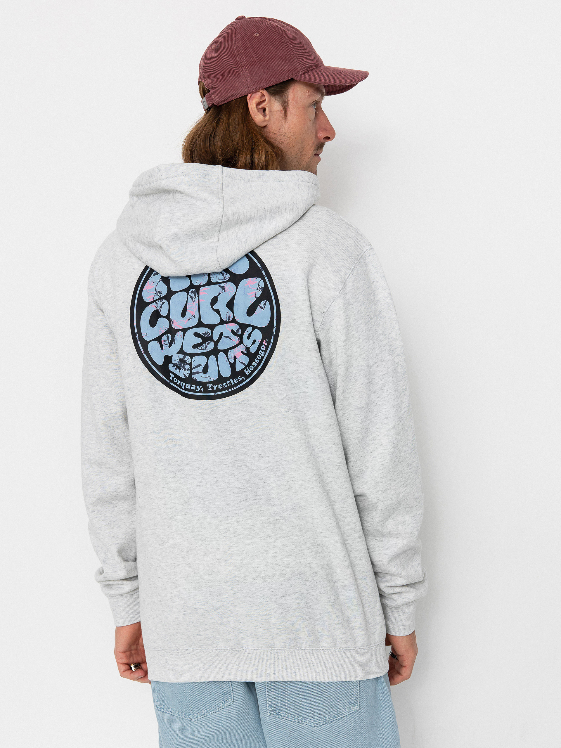 Mikina s kapucňou Rip Curl Wettie Passage Icon ZHD (grey heather)