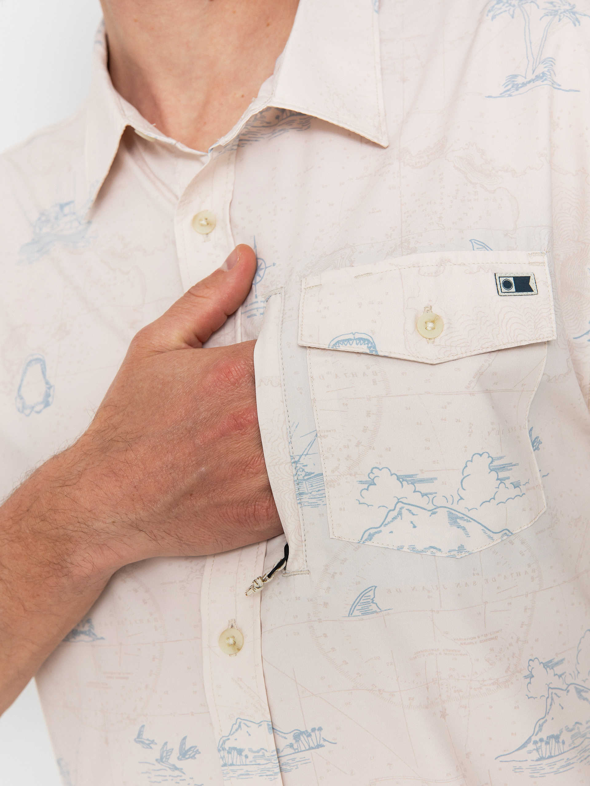 Košeľa Salty Crew Helmsman Uv Button Up (oyster)