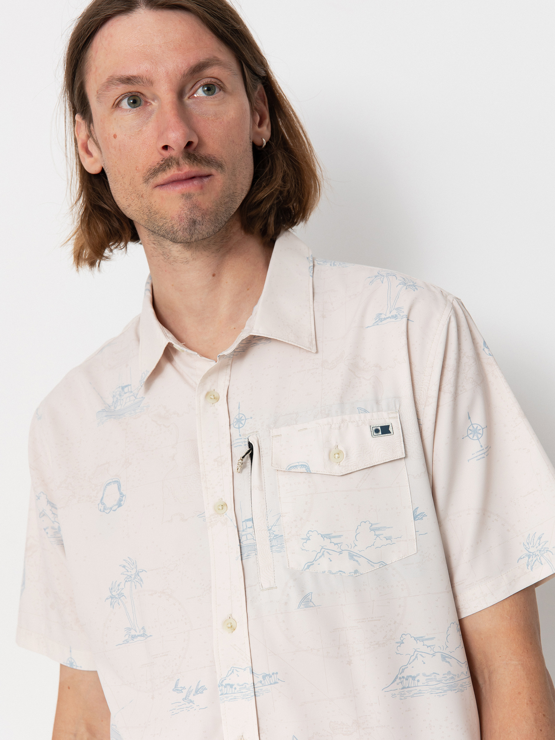 Košeľa Salty Crew Helmsman Uv Button Up (oyster)