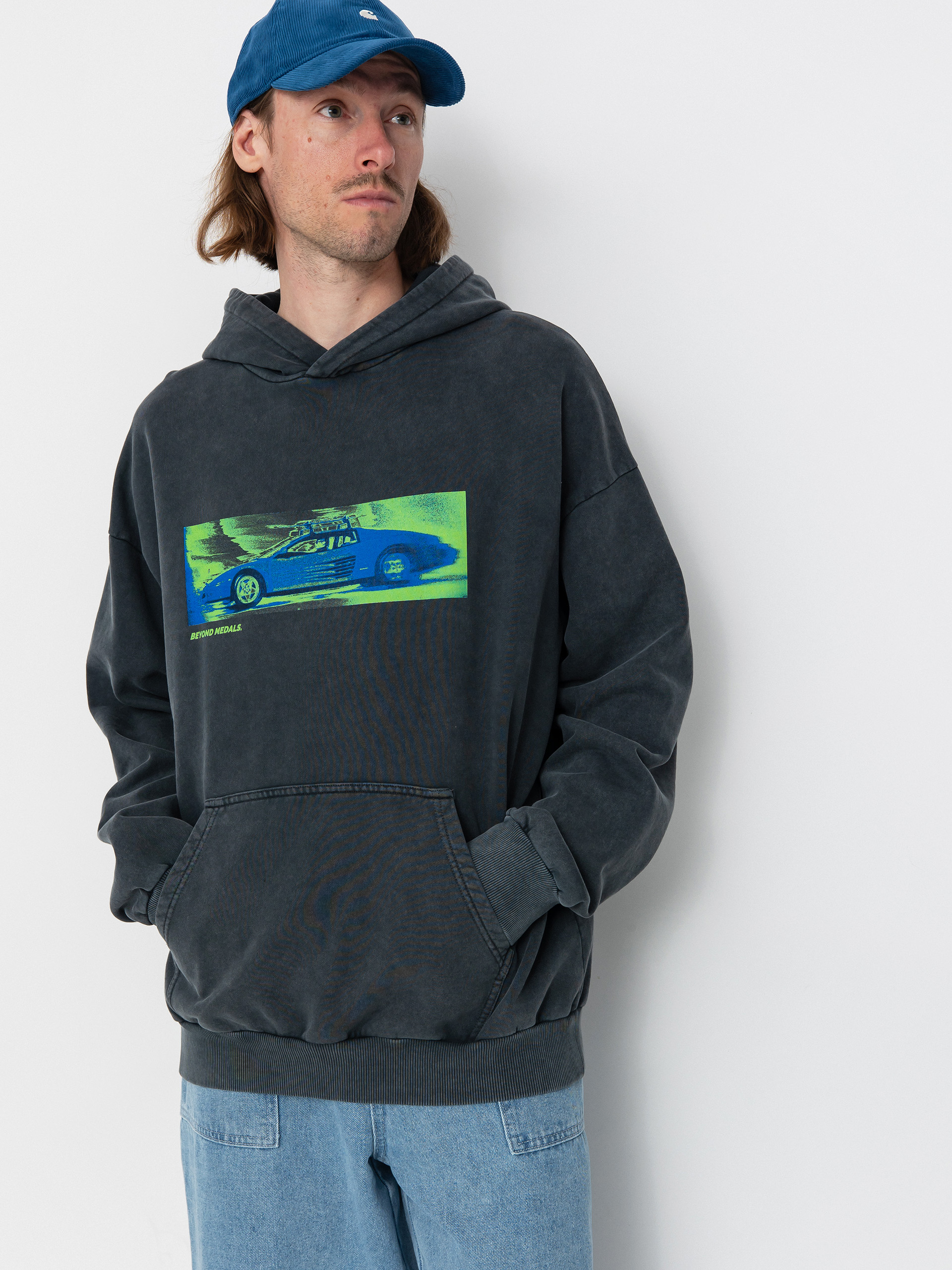 Mikina s kapucňou Beyond Medals Acid Ski HD (black)