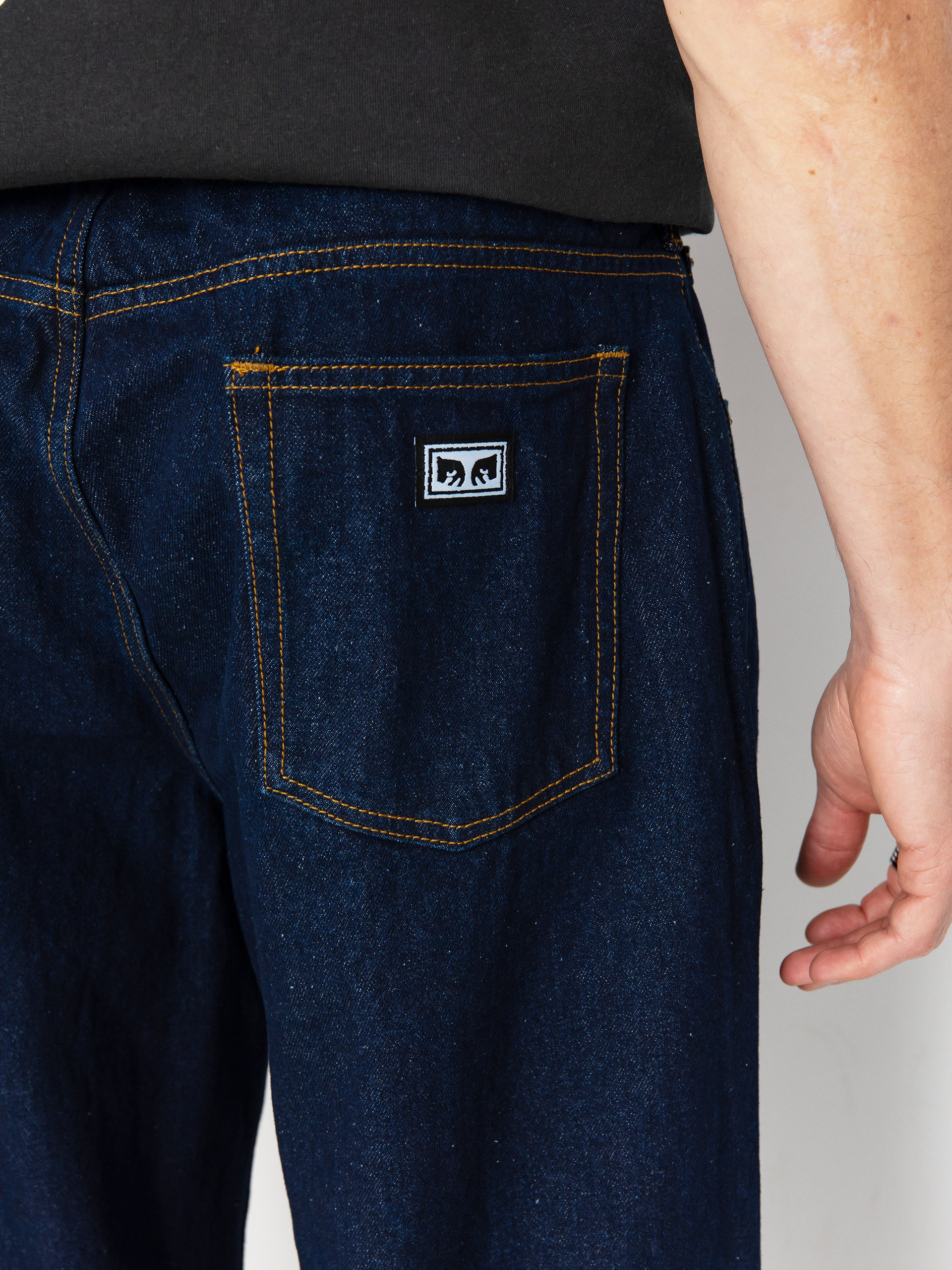 Nohavice OBEY Bigwig Baggy Denim (rinse indigo)