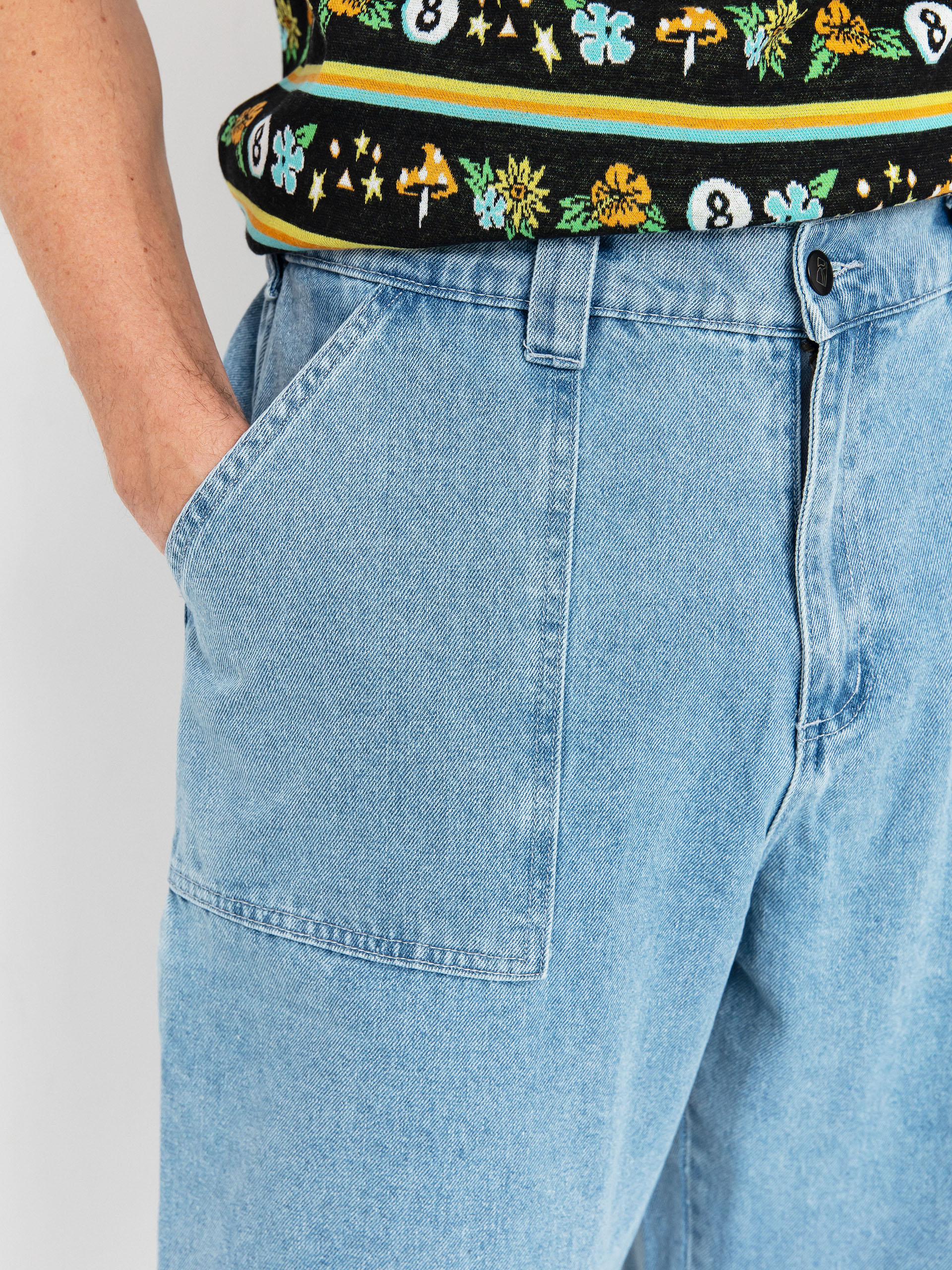 Nohavice Poetic Collective Painter (light denim wash)
