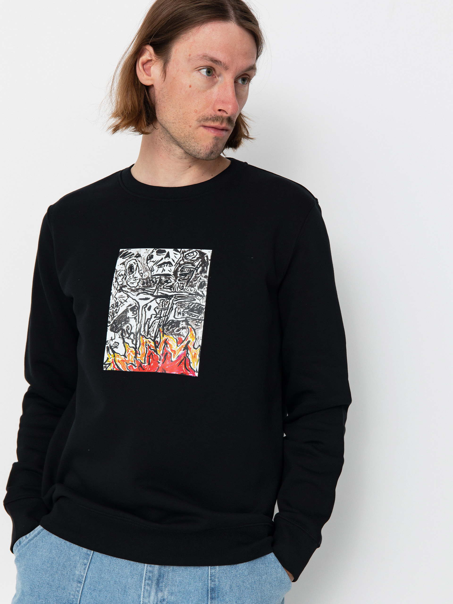 Mikina Poetic Collective Burning Skull (black)