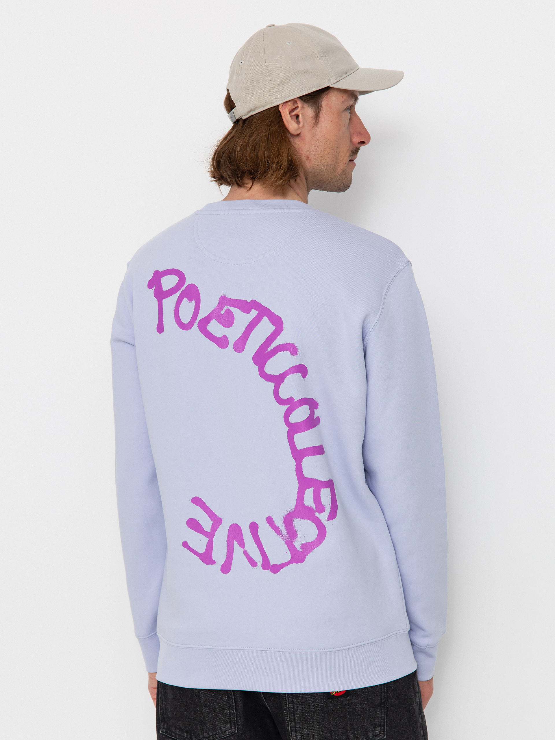 Mikina Poetic Collective Spray Text (purple)