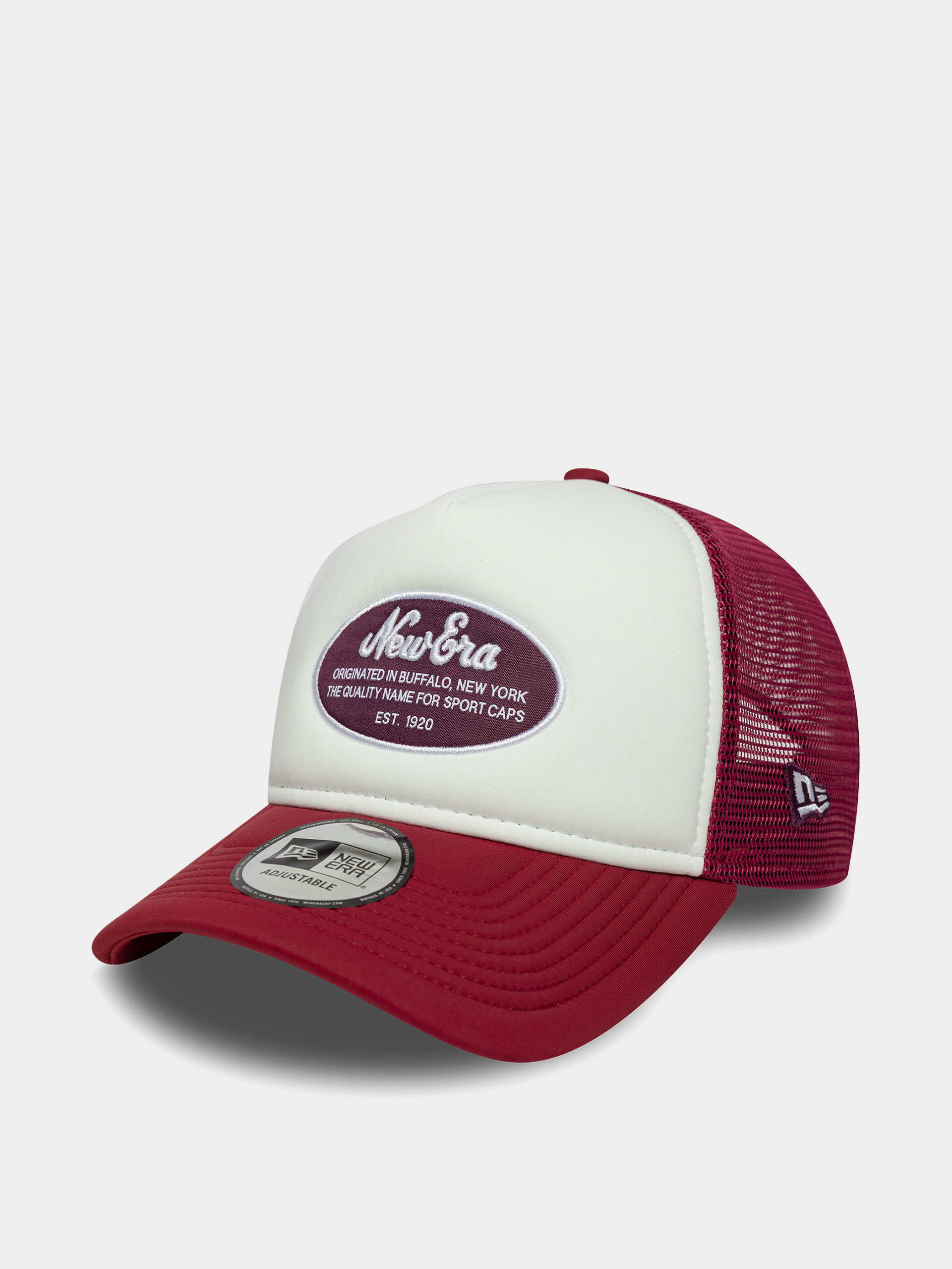 Šiltovka New Era Oval Foam Patch Trucker (cherry/white)