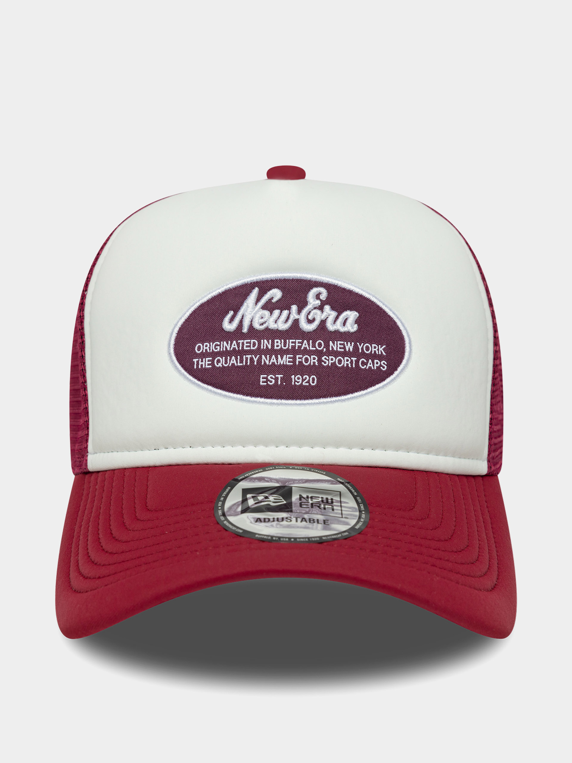 Šiltovka New Era Oval Foam Patch Trucker (cherry/white)