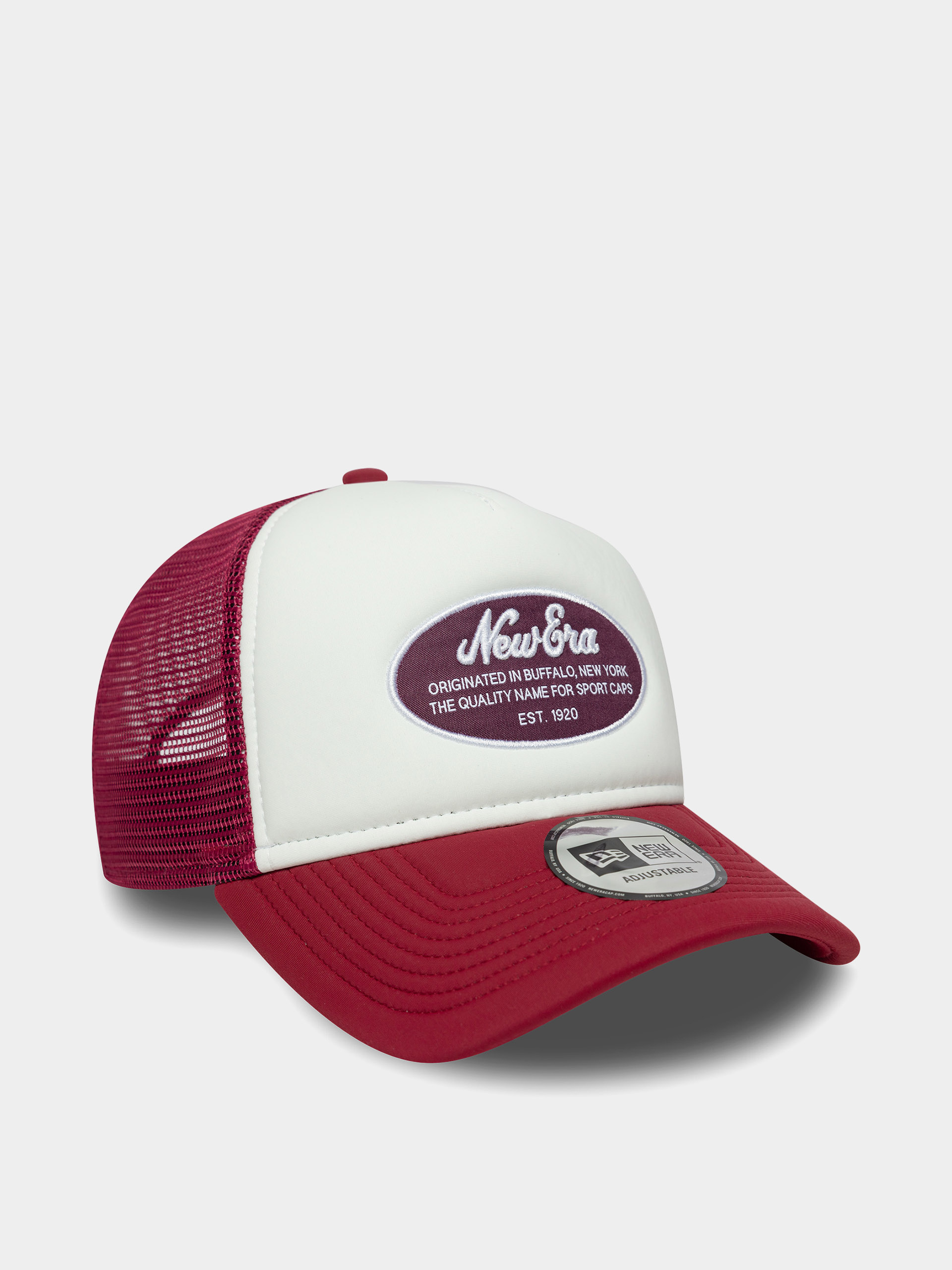 Šiltovka New Era Oval Foam Patch Trucker (cherry/white)