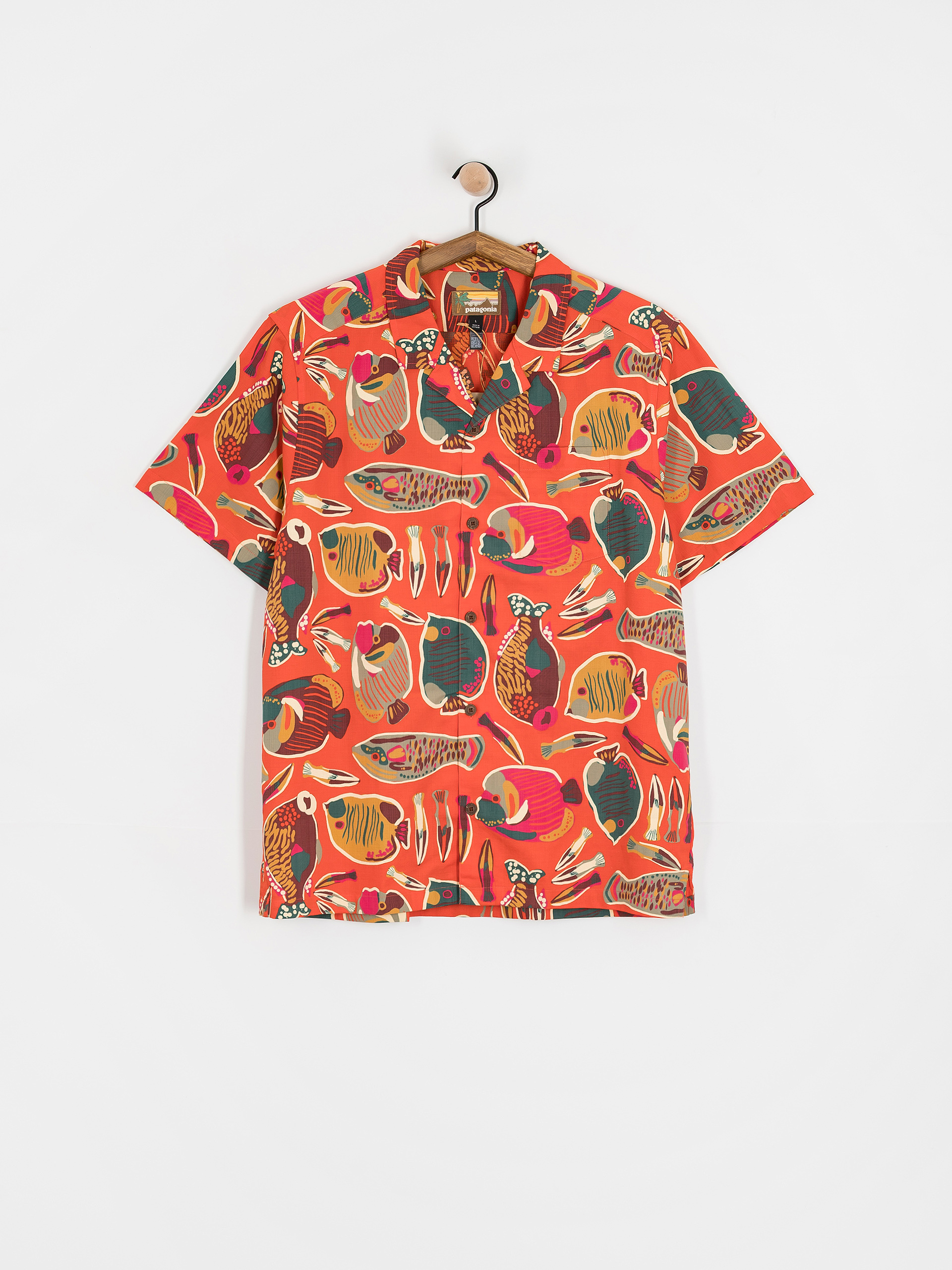 Košeľa Patagonia Tidal Threads Camp (wrasse/pollinator orange)