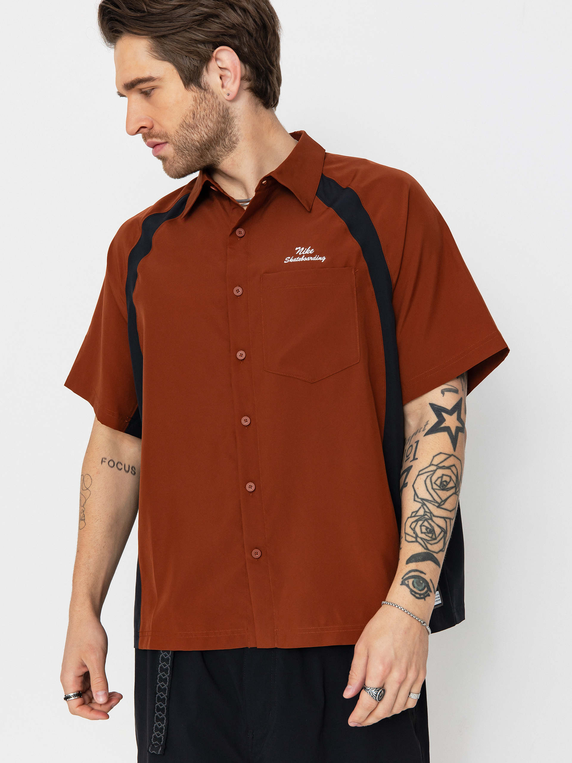 Košeľa Nike SB Dri Fit Bowler2 Woven (cinnamon/black/white)