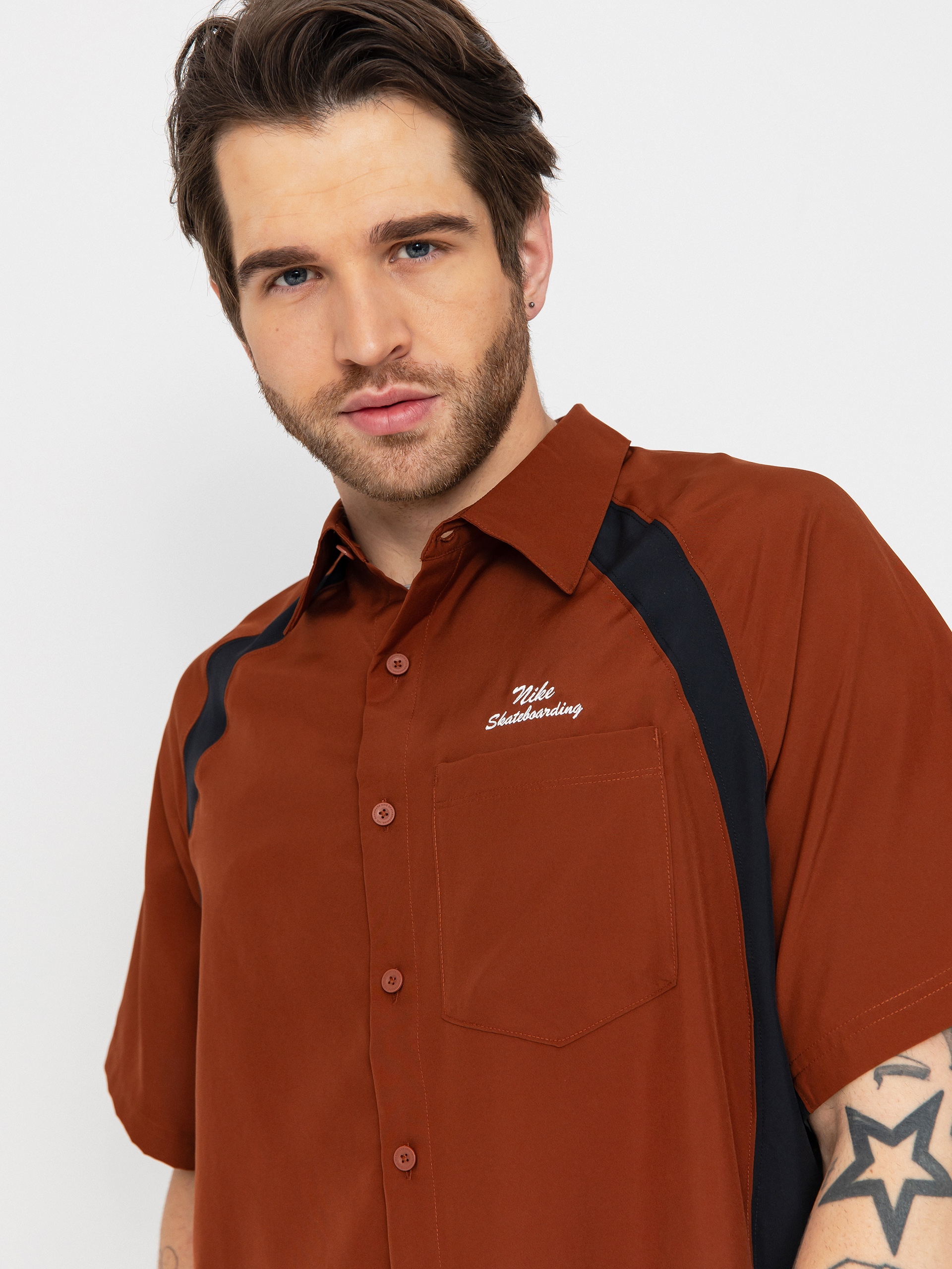 Košeľa Nike SB Dri Fit Bowler2 Woven (cinnamon/black/white)