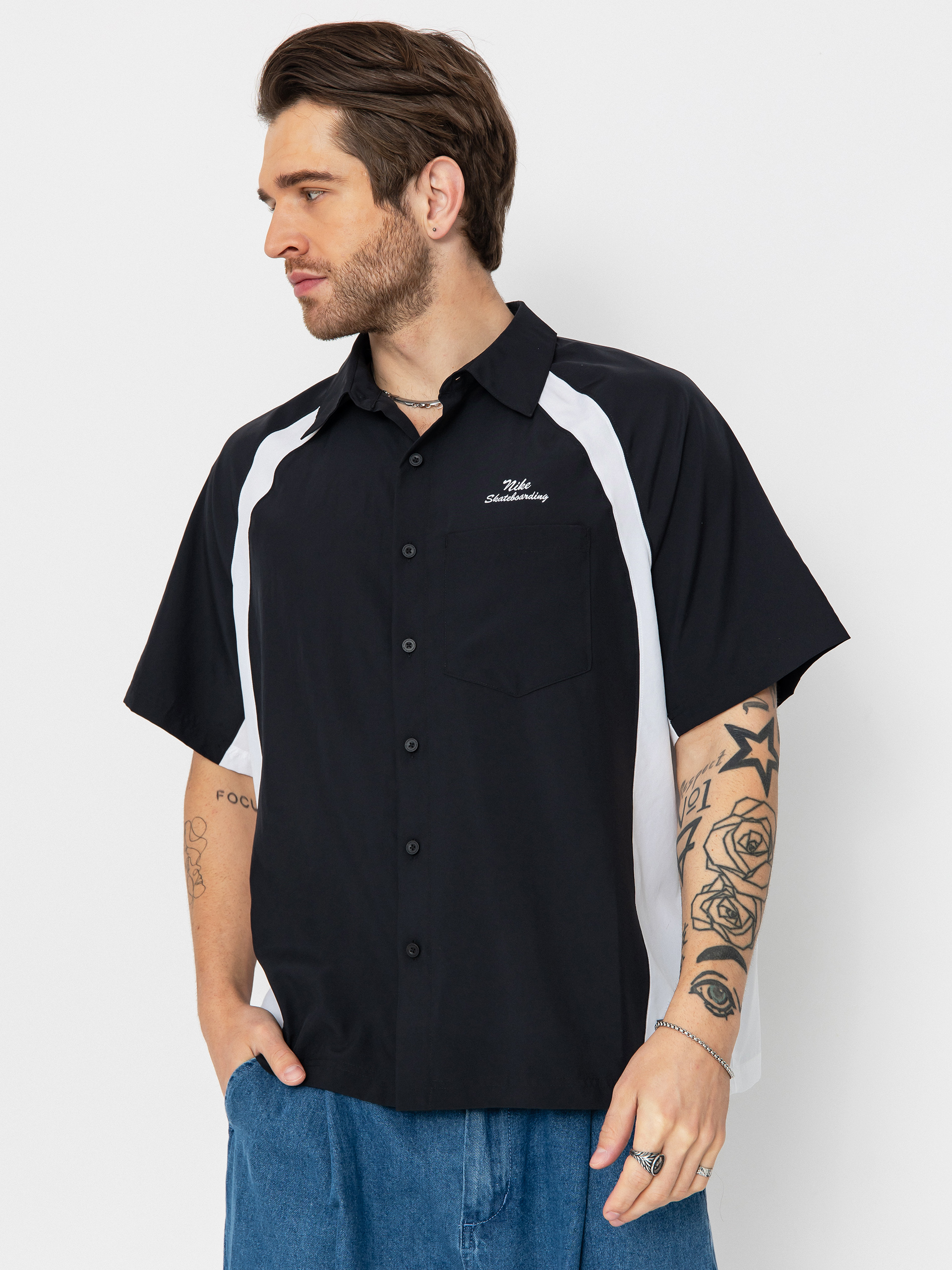 Košeľa Nike SB Dri Fit Bowler2 Woven (black/white/white)