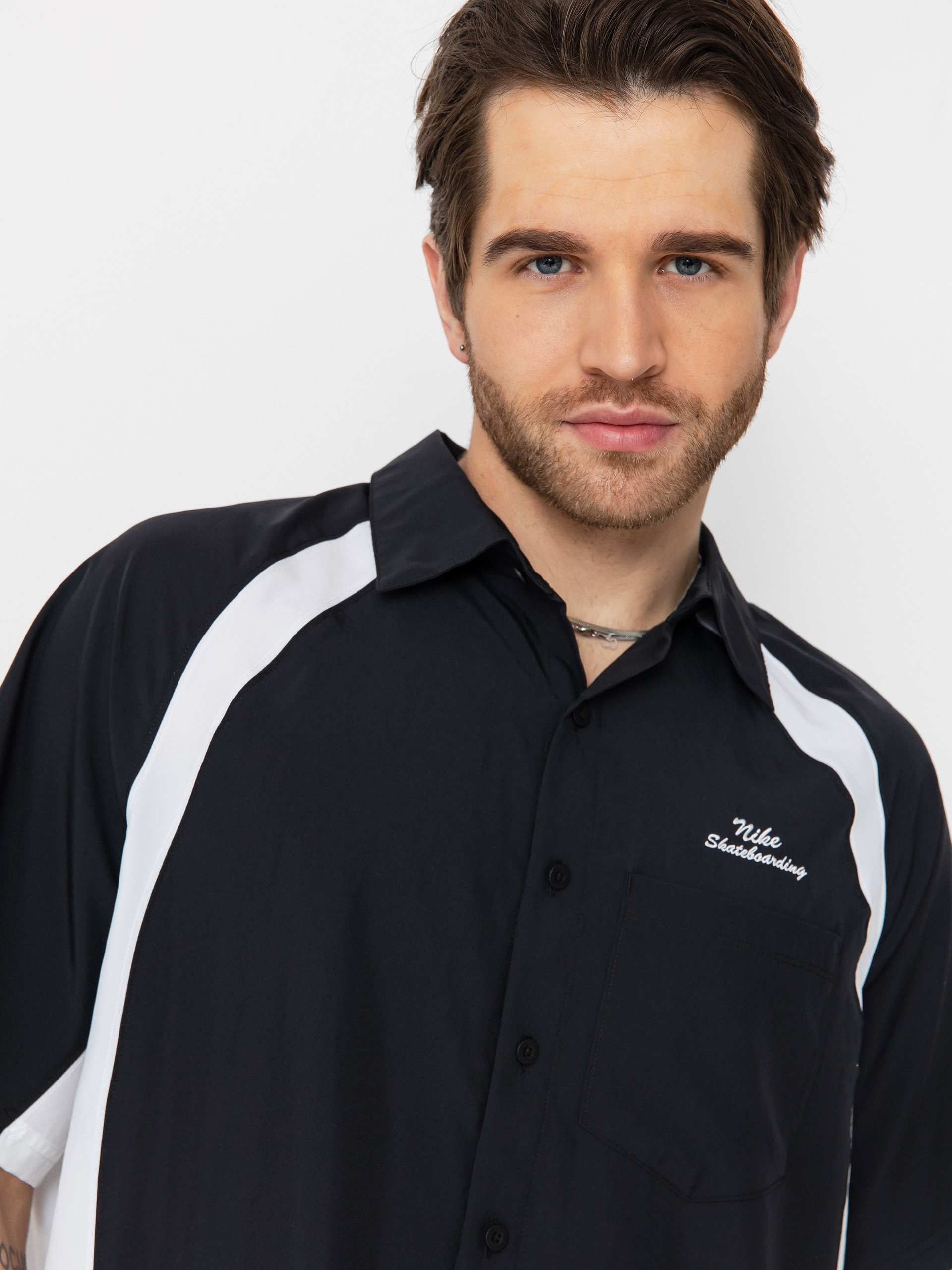 Košeľa Nike SB Dri Fit Bowler2 Woven (black/white/white)