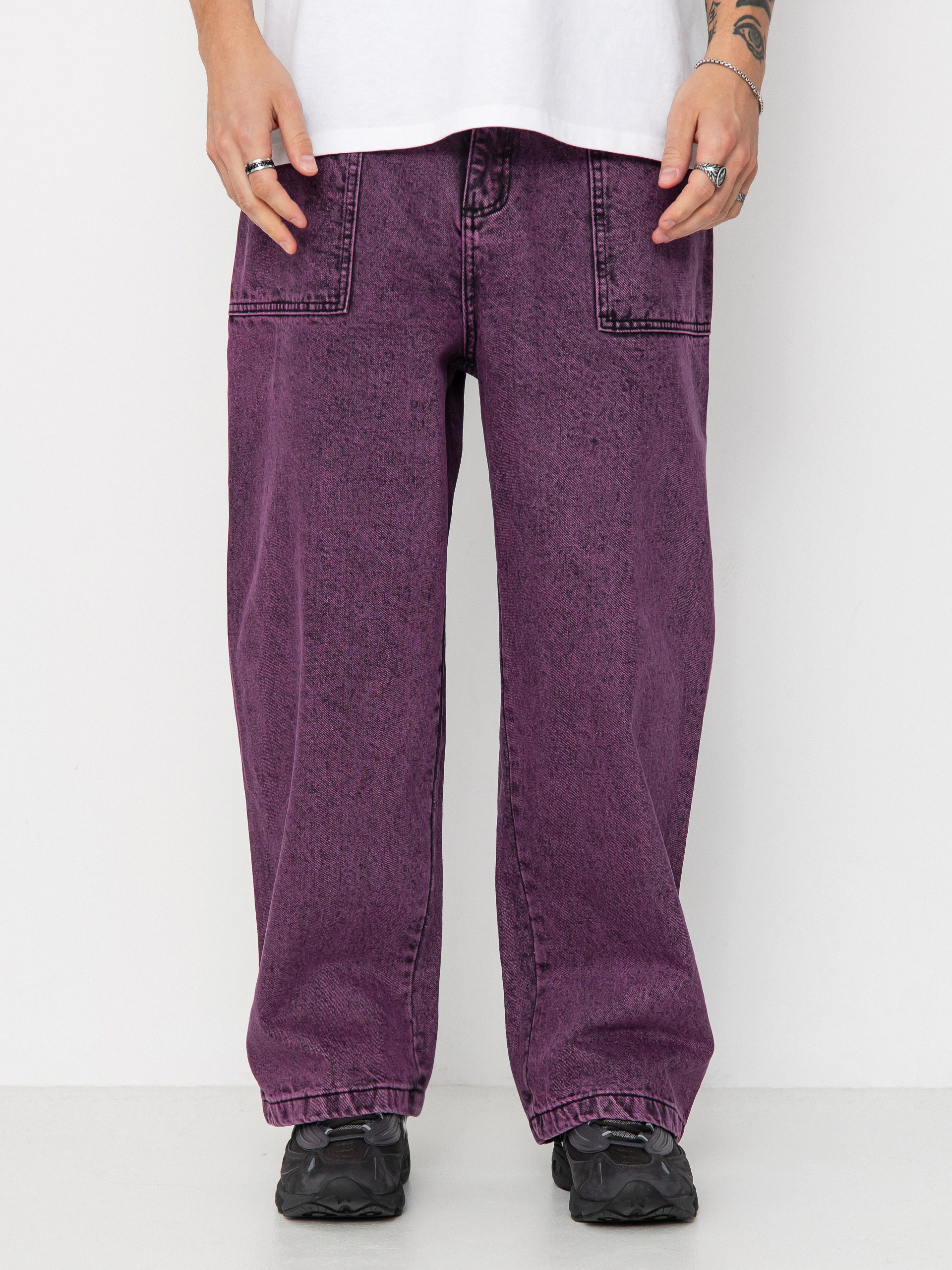 Nohavice Poetic Collective Painter (purple acid wash denim)