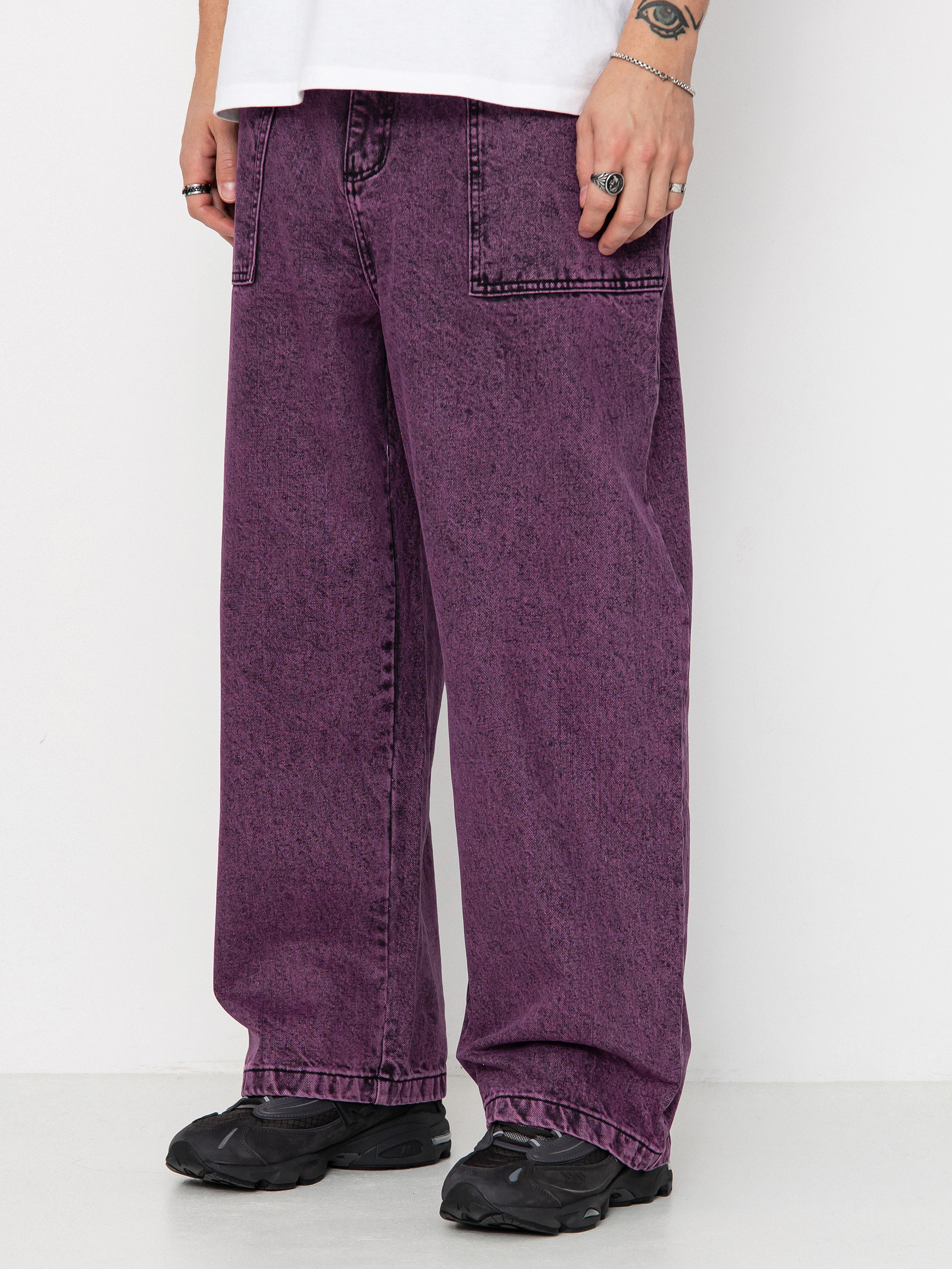 Nohavice Poetic Collective Painter (purple acid wash denim)