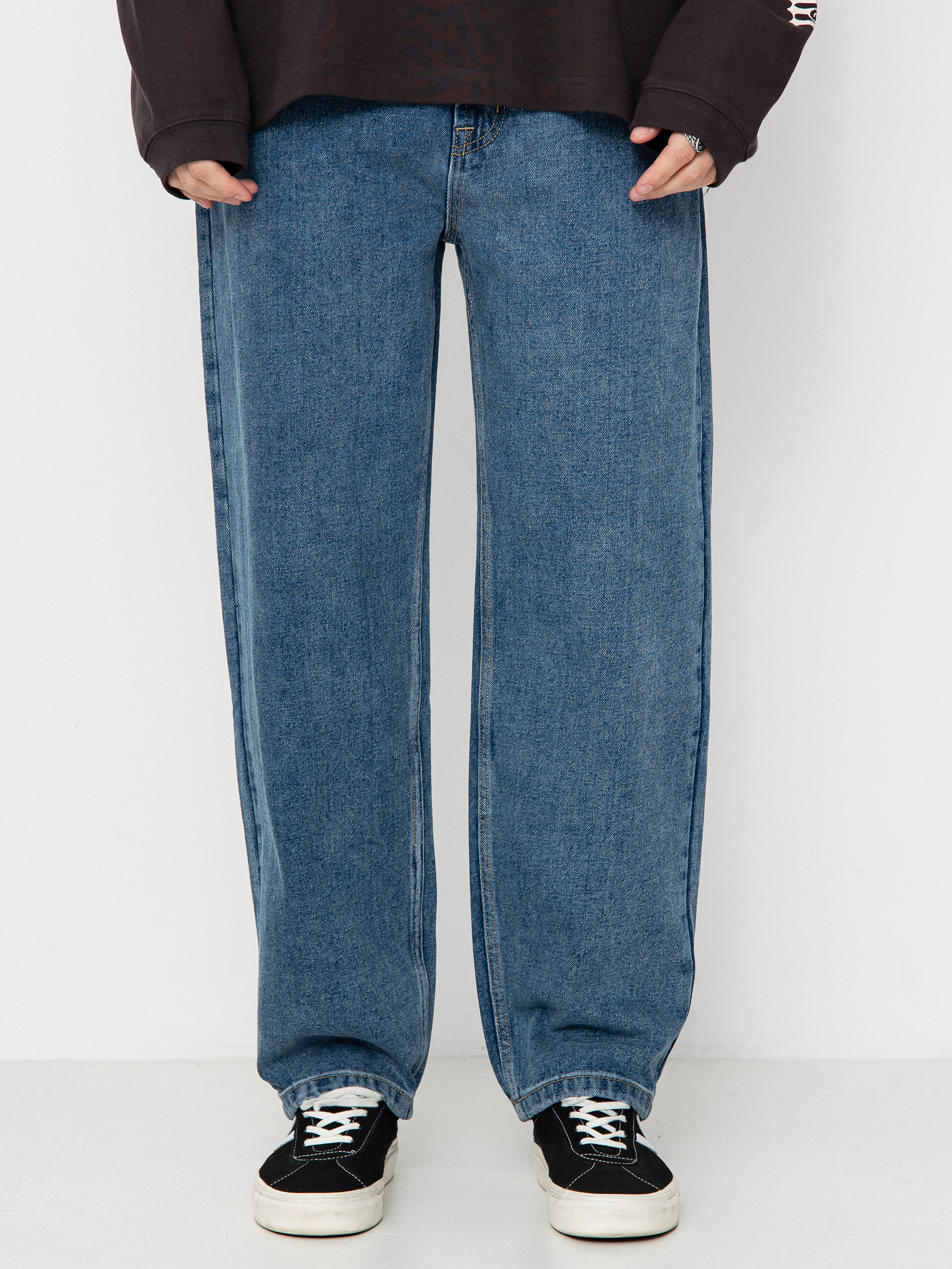 Nohavice Krooked Eyes Denim Twill Pant (med stone wash)