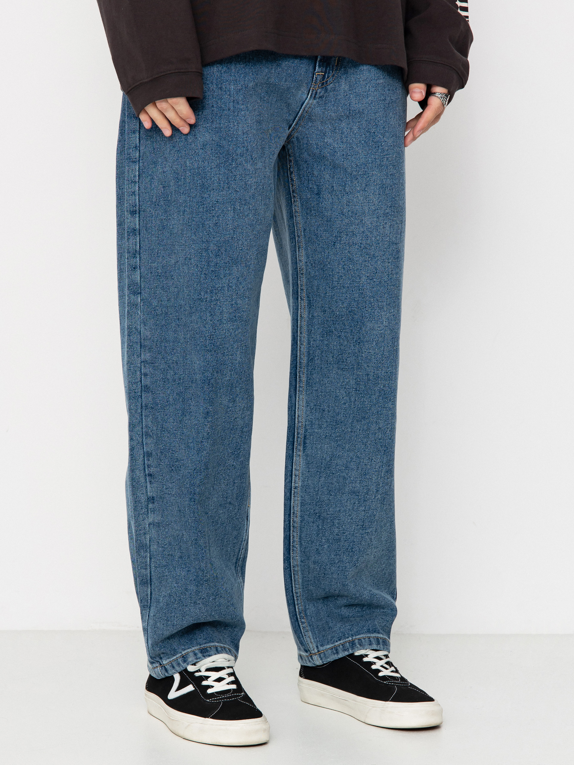 Nohavice Krooked Eyes Denim Twill Pant (med stone wash)