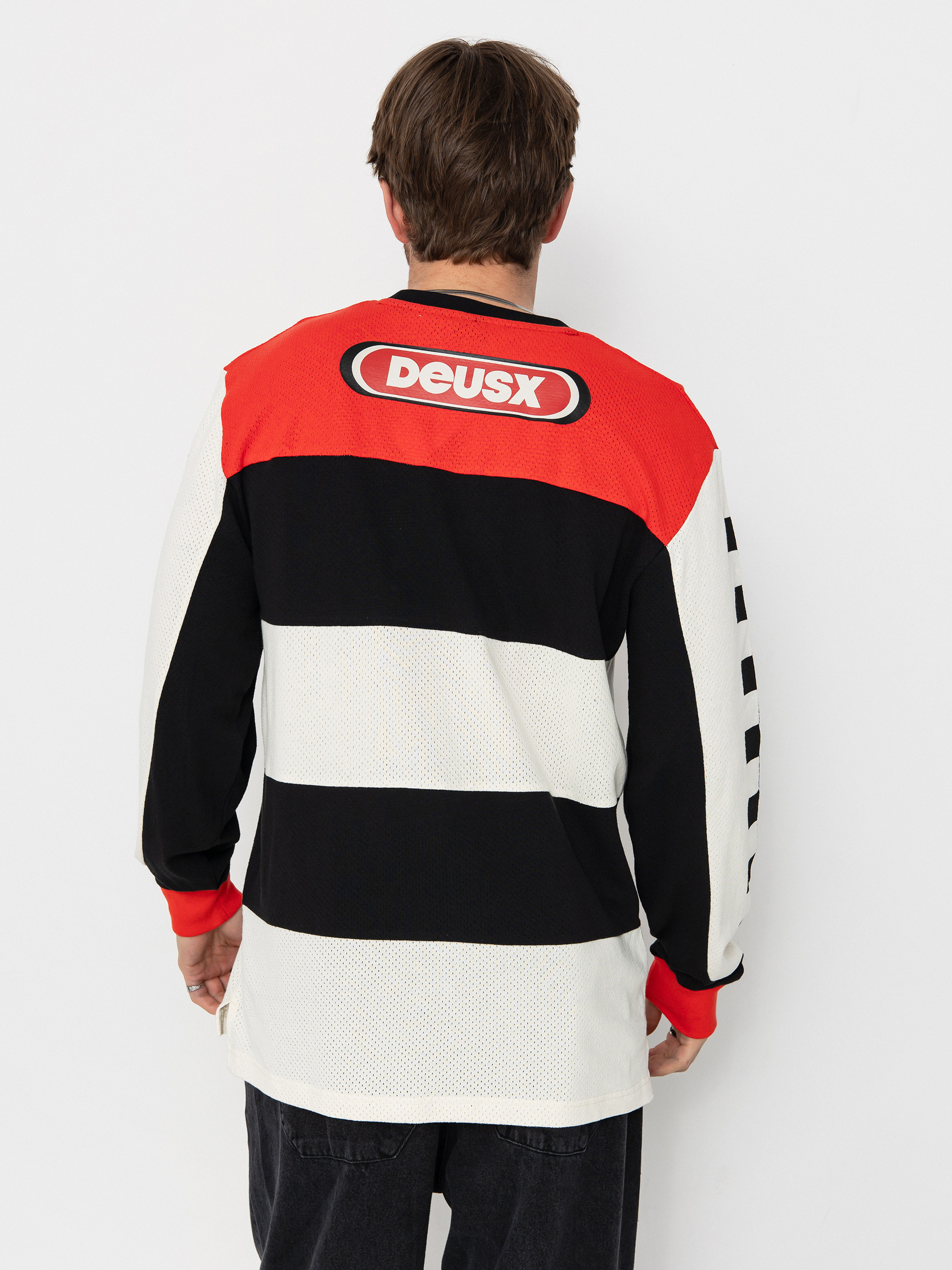 Tričko Deus Ex Machina Vilander Moto Jersey (valiant red combo)